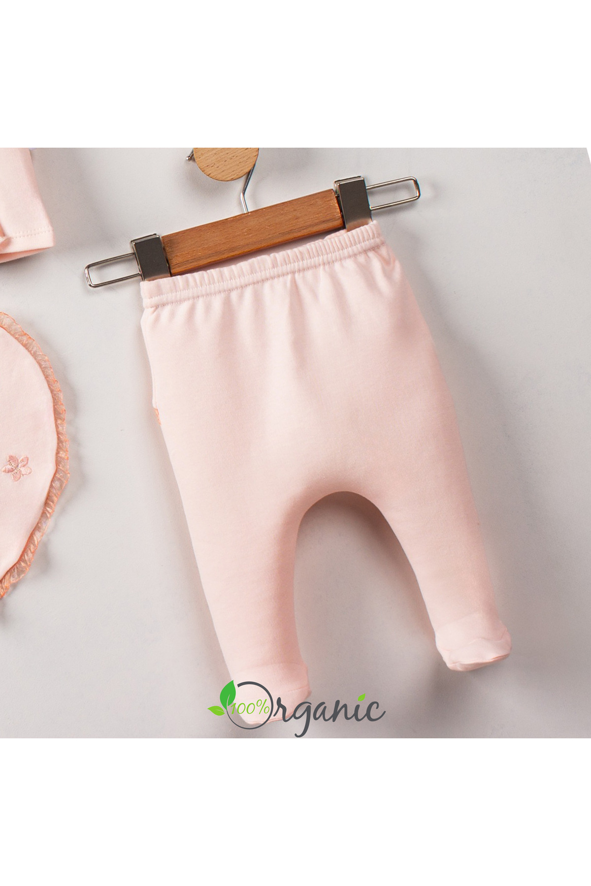 Miniel Kız Bebek Dantel Detaylı Kiraz Nakışlı Lora Şapkalı 5'li Yenidoğan Bebek Hastane Çıkışı Seti fotoğrafı 4 (önizleme)