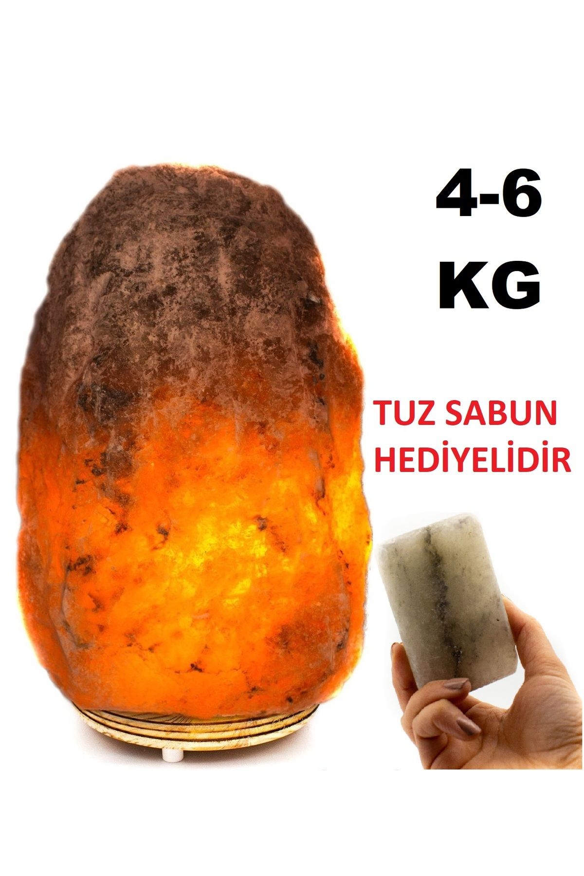 Genel Markalar 4-6 Kg. Doğal Elde Çekiçlenmiş Çankırı Tuz Lambası