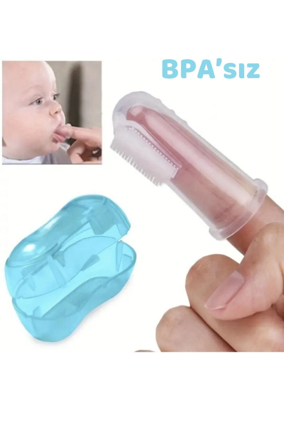 BabyRight Diş Çıkarma ve Ağız Temizliği için Soft Bebek Diş Fırçası BPA İçermez (Bebek Parmak Diş Fırçası)