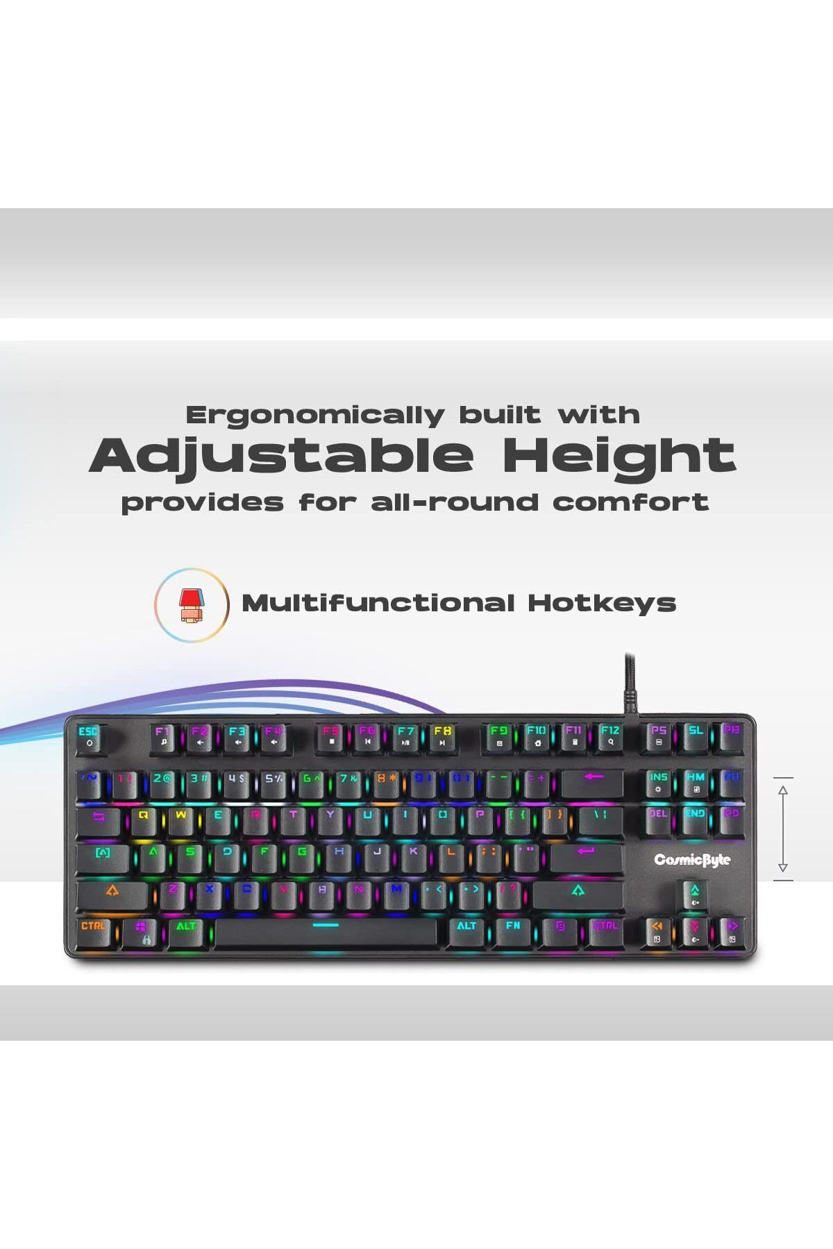 Cosmic Byte-CB-GK-18 Firefly Per-Key RGB TKL Mechanical Keyboard , Macros, Software (Black) 7
