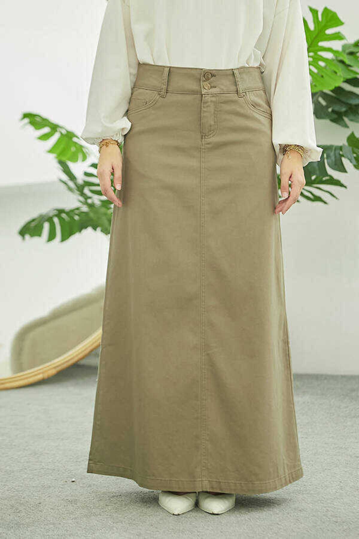 Neways-2254- Fusta Clasica Gabardina Kaki 3