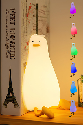 Ecuy Renk Değiştiren Şarjlı Silikon Gece Lambası – Dokunmatik, Multicolor, Ço...