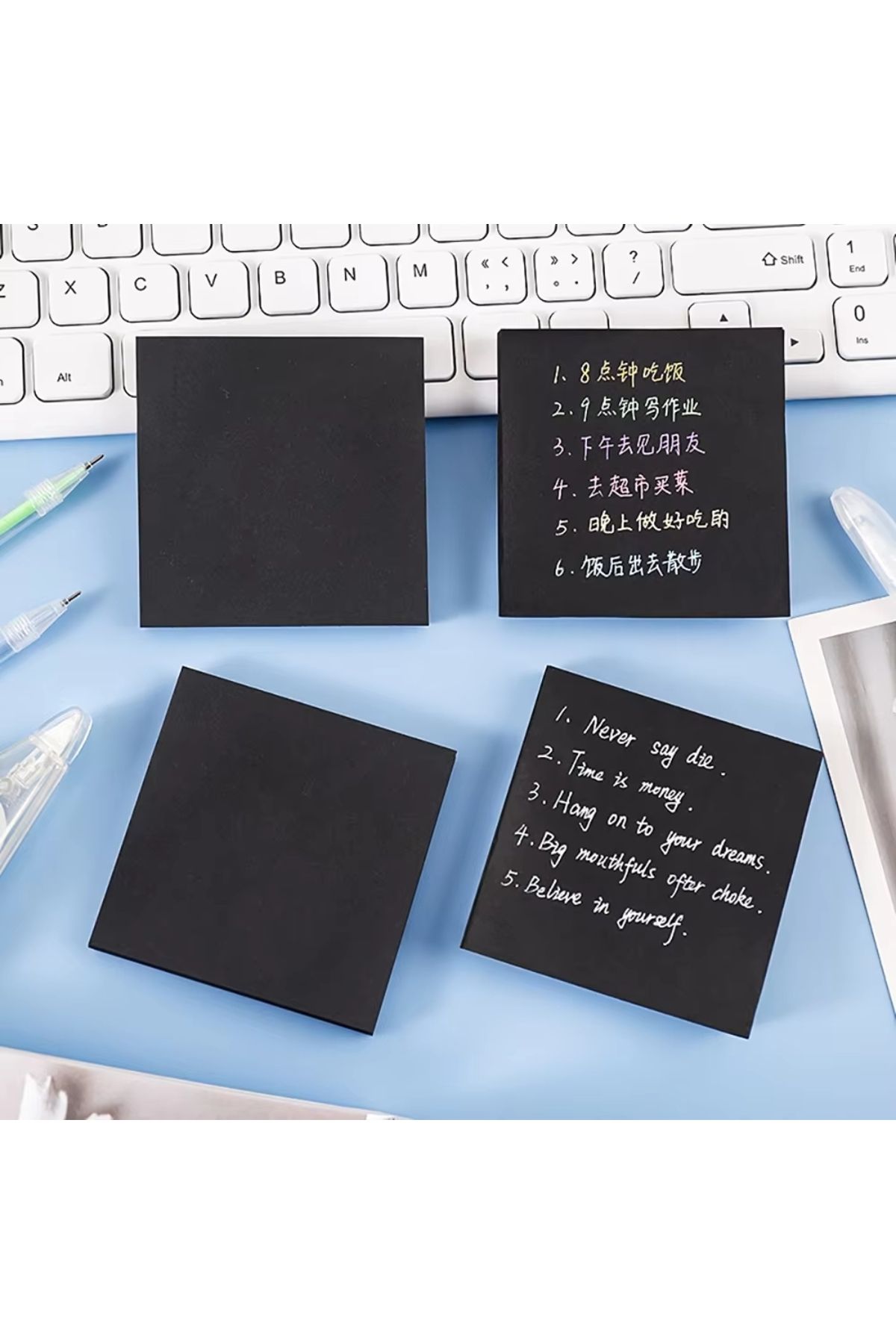 Modellino-Black Square Note Paper - Adhesive Postit Sticky Note, 100 Sheets, 75X75Mm 4