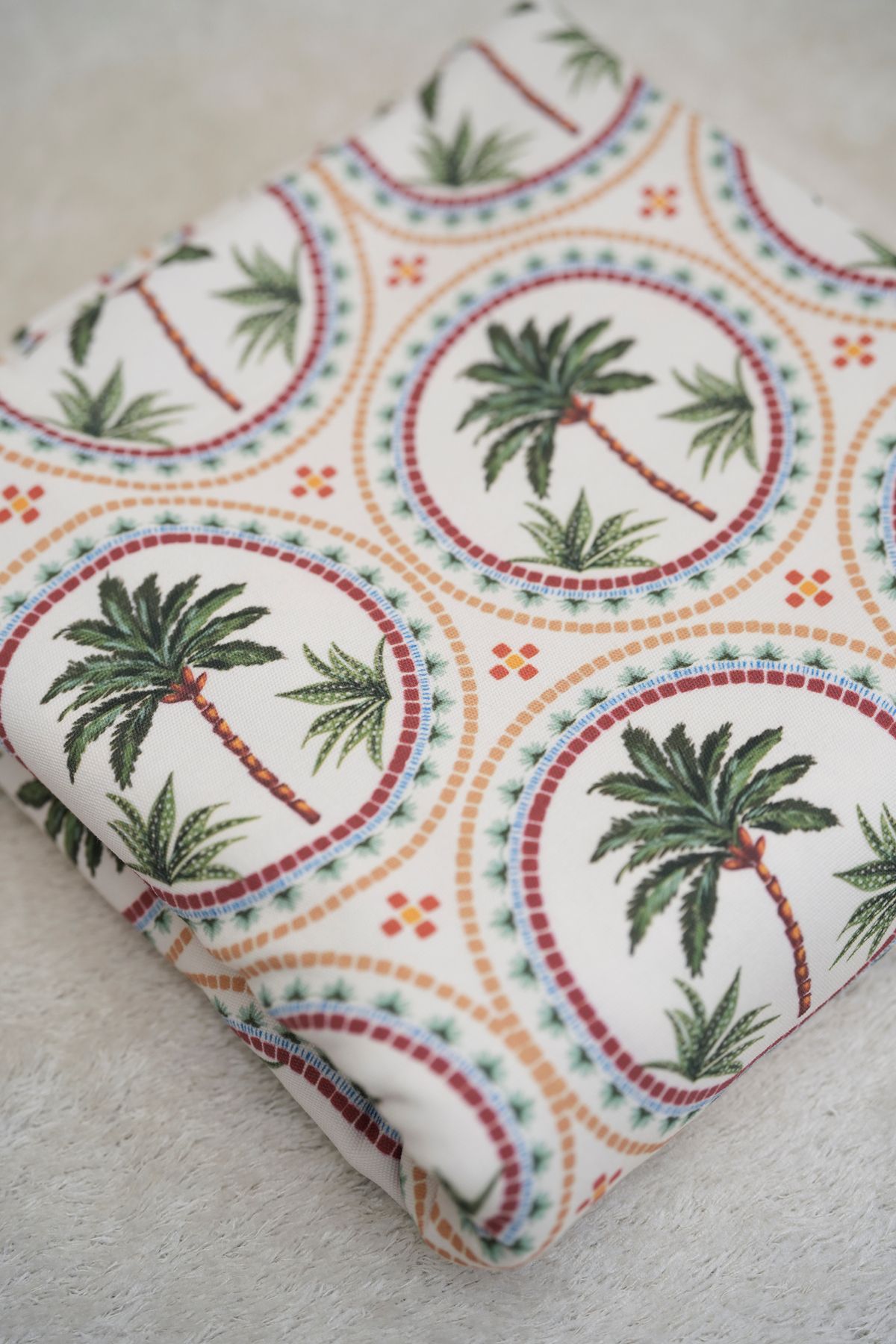 Tuğba Kuğu-Printed Panama Fabric (100% Cotton) |   Mosaic Palm Trees 5