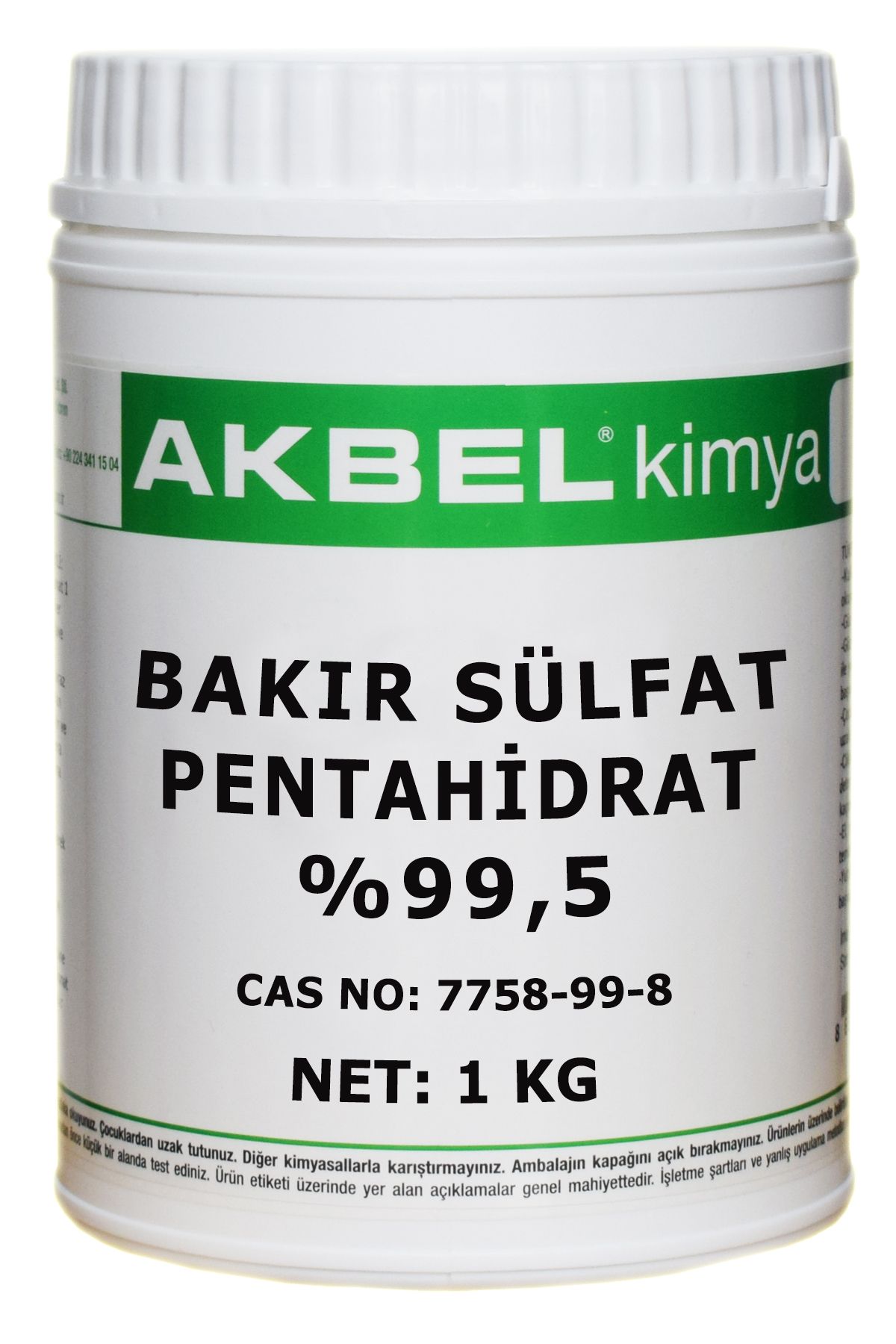 akbel Bakır Sülfat Pentahidrat %99,5    1 KG