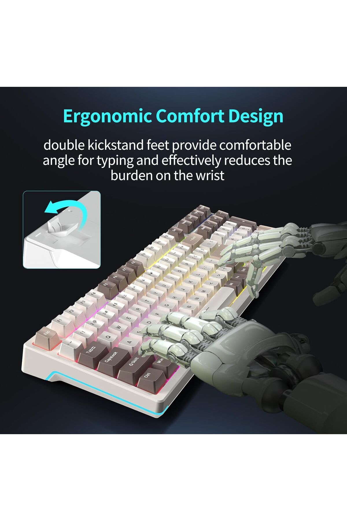 Aula-F98 95% Tri-Mode RGB Wireless Mechanical Gaming Keyboard, Pre-lubed Nimbus V3 Switches Hot-swappable 8