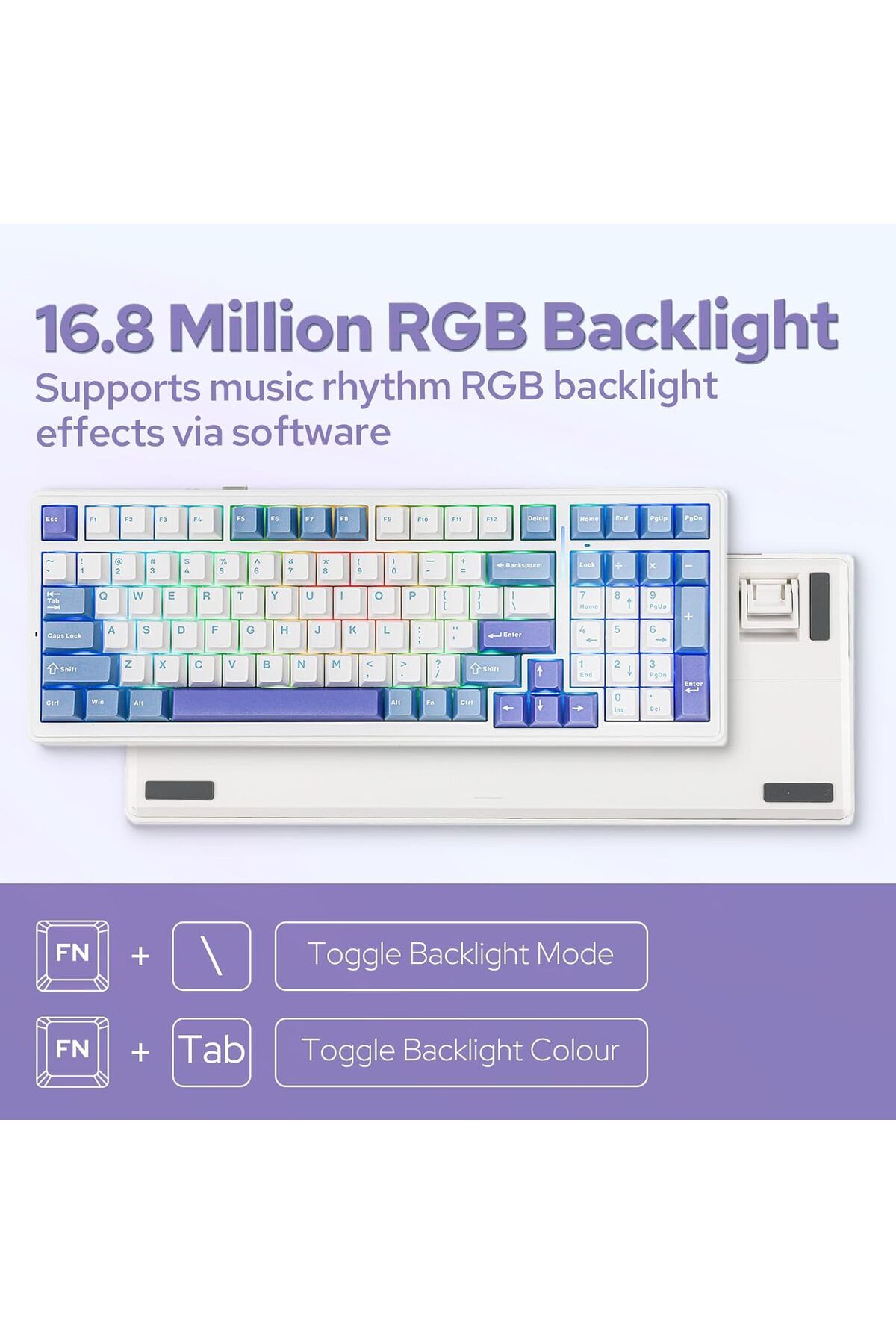 Aula-F99 95% Tri-Mode RGB Wireless Mechanical Gaming Keyboard, Pre-lubed Reaper Switches Hot-swappable 8