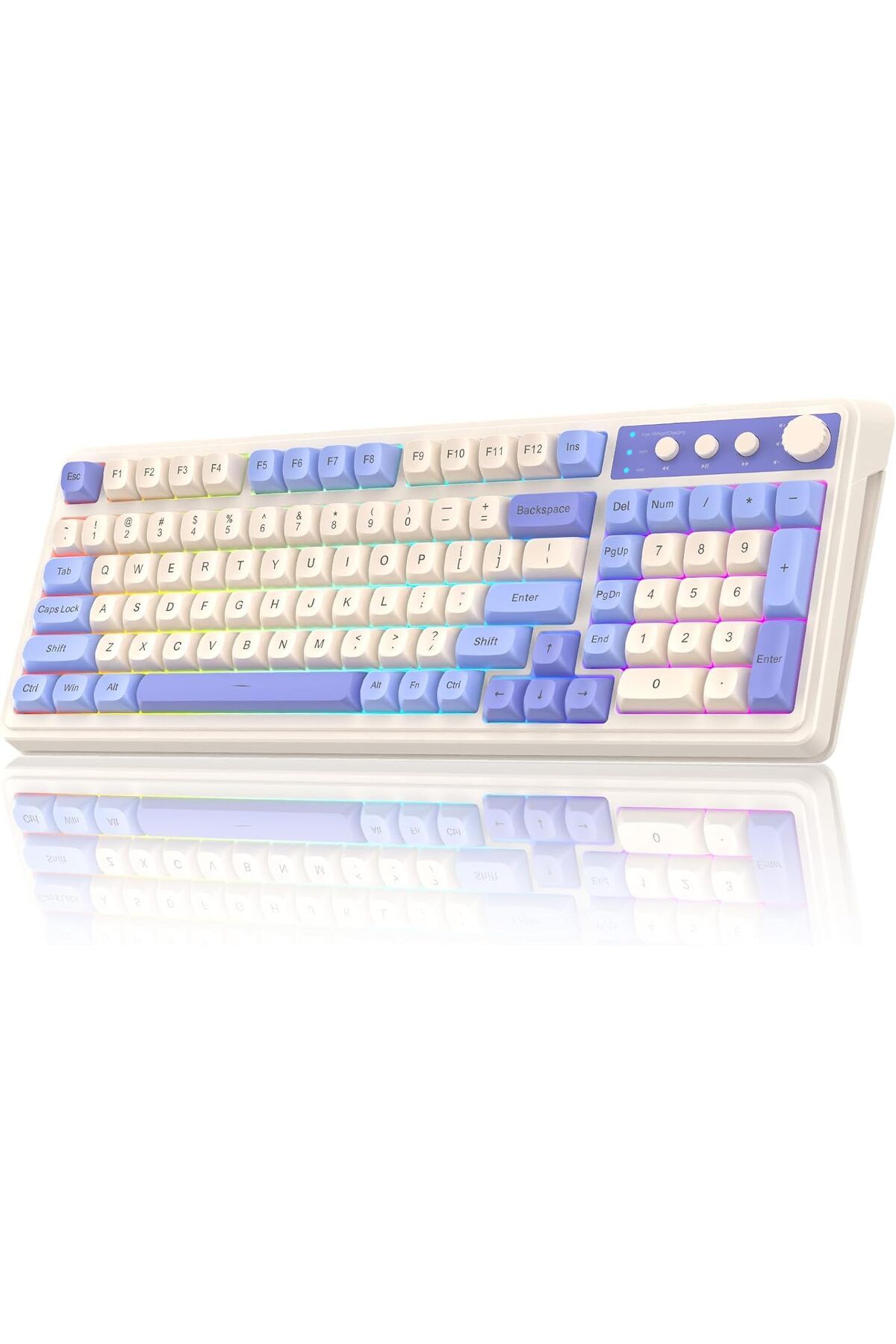 Aula-لوحة مفاتيح S99 ثلاثية الأوضاع مع مقبض وسائط غشائية قابلة للبرمجة للكمبيوتر RGB لوحة مفاتيح ألعاب كريمية لاسلكية 1