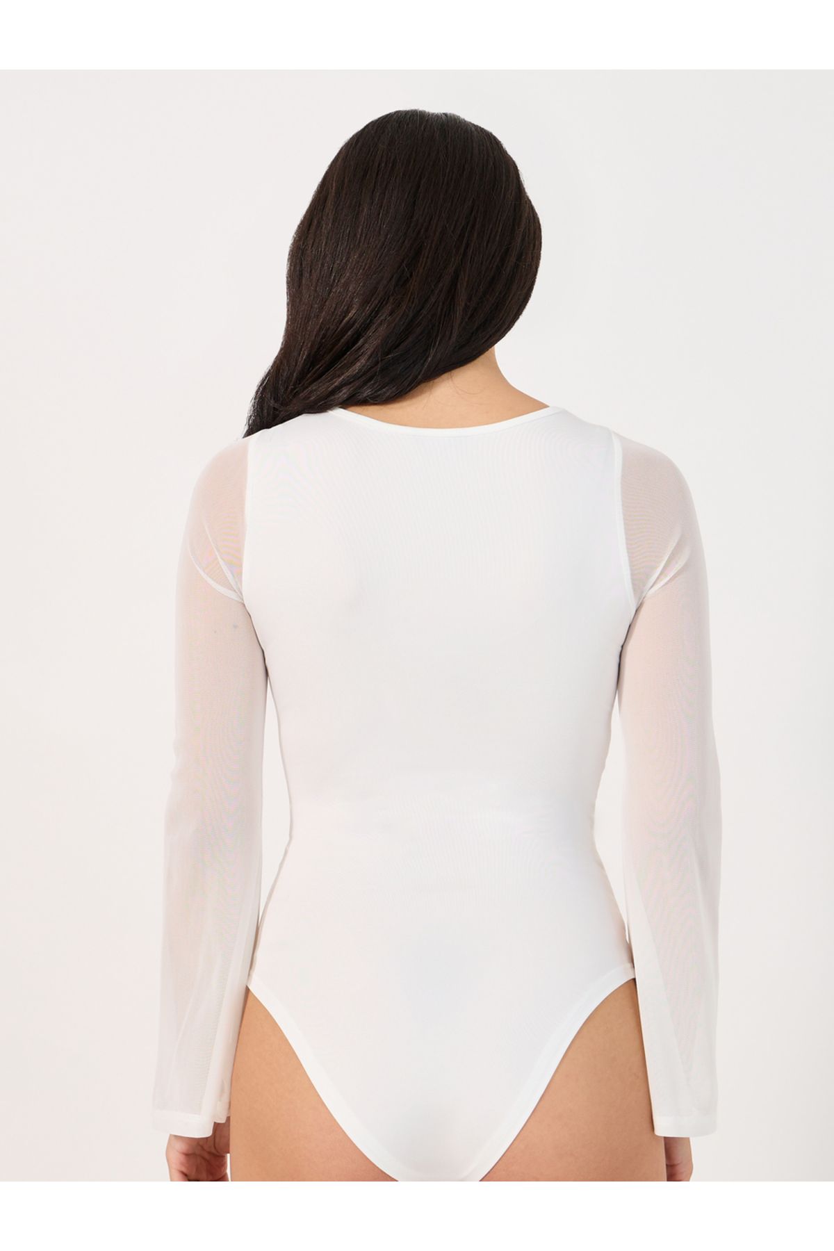 Styli-Mesh Insert Bell Sleeves Bodysuit 5