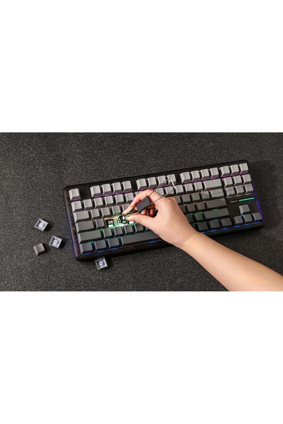 Aula-F87 PRO 80% Tri-Mode RGB Wireless Mechanical Gaming Keyboard, Nimbus V3 Switches TKL Hot Swappable 5