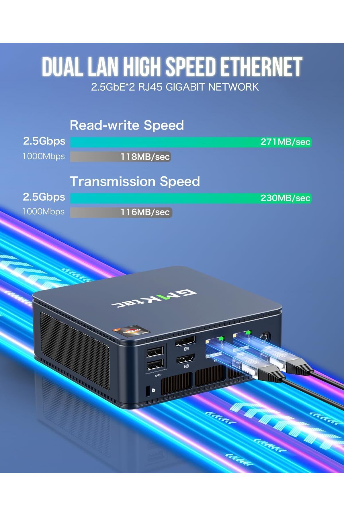 GMKtec-NucBox M5 Plus Desktop Ultracompact Mini PC Gaming, Desktop Computer Windows 11 Pro, AMD Ryzen 7 3