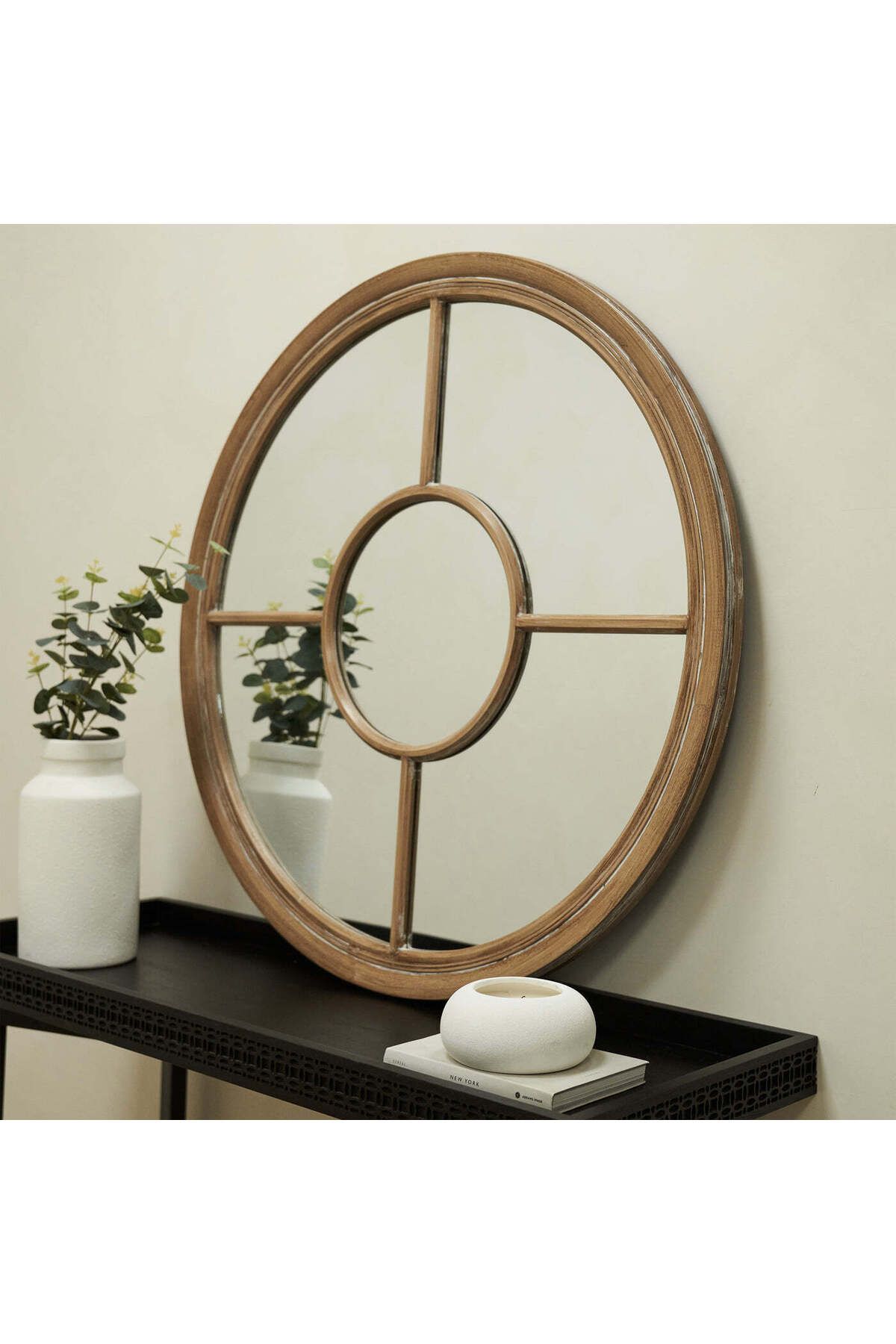 Felicity Mirror 90 cm Dekoratif Tasarım Ahşap Konsol Üstü Duvar Aynası - Pinterest Duvar Dekor Aynası - 45