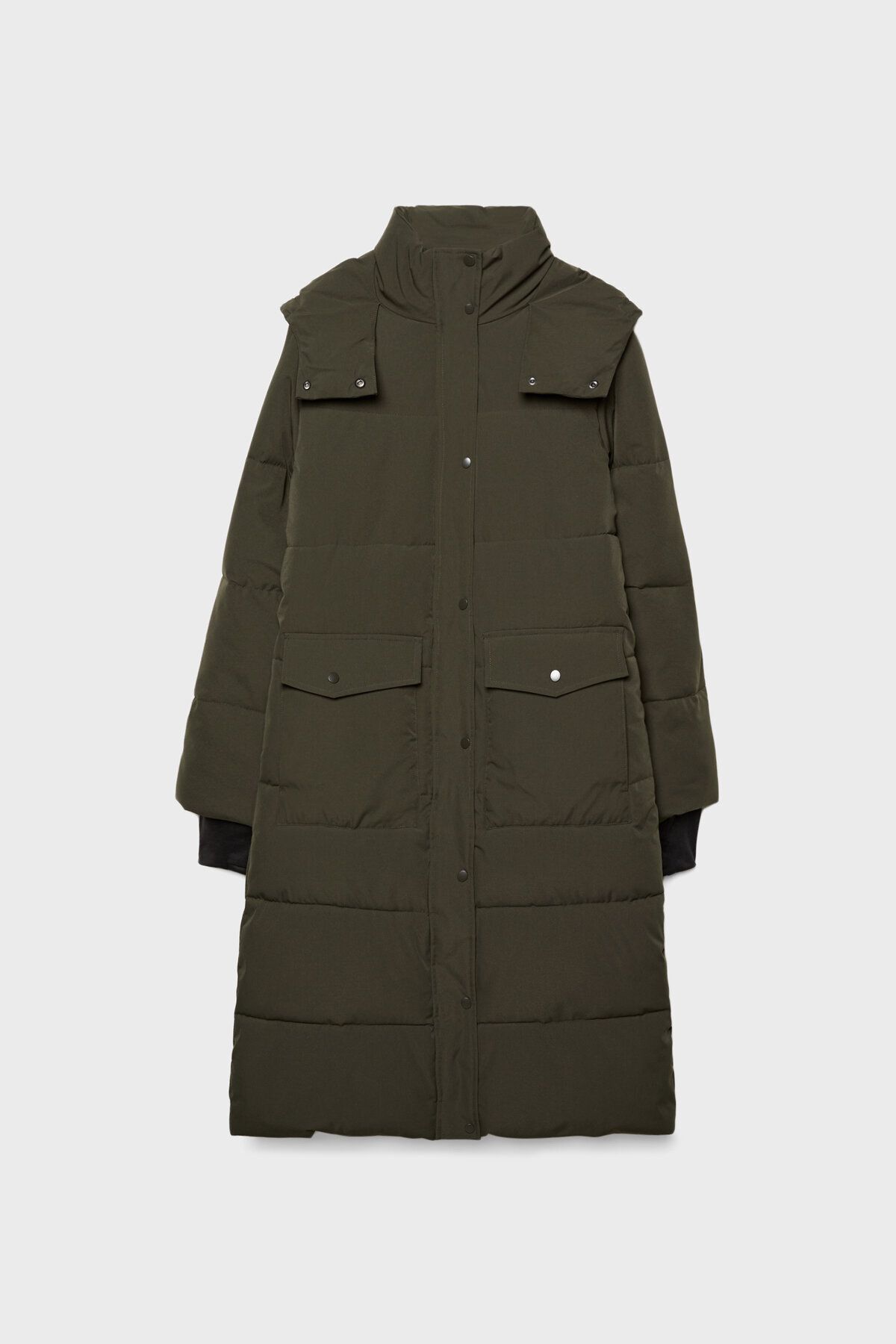 Stradivarius-Long puffer coat with hood 5