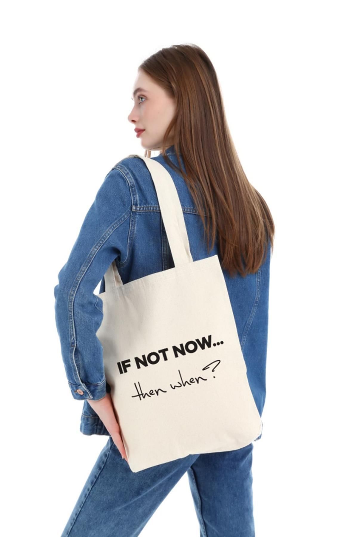 Çınar Bez Çanta-Canvas If Not Now Cloth Bag C0541 4