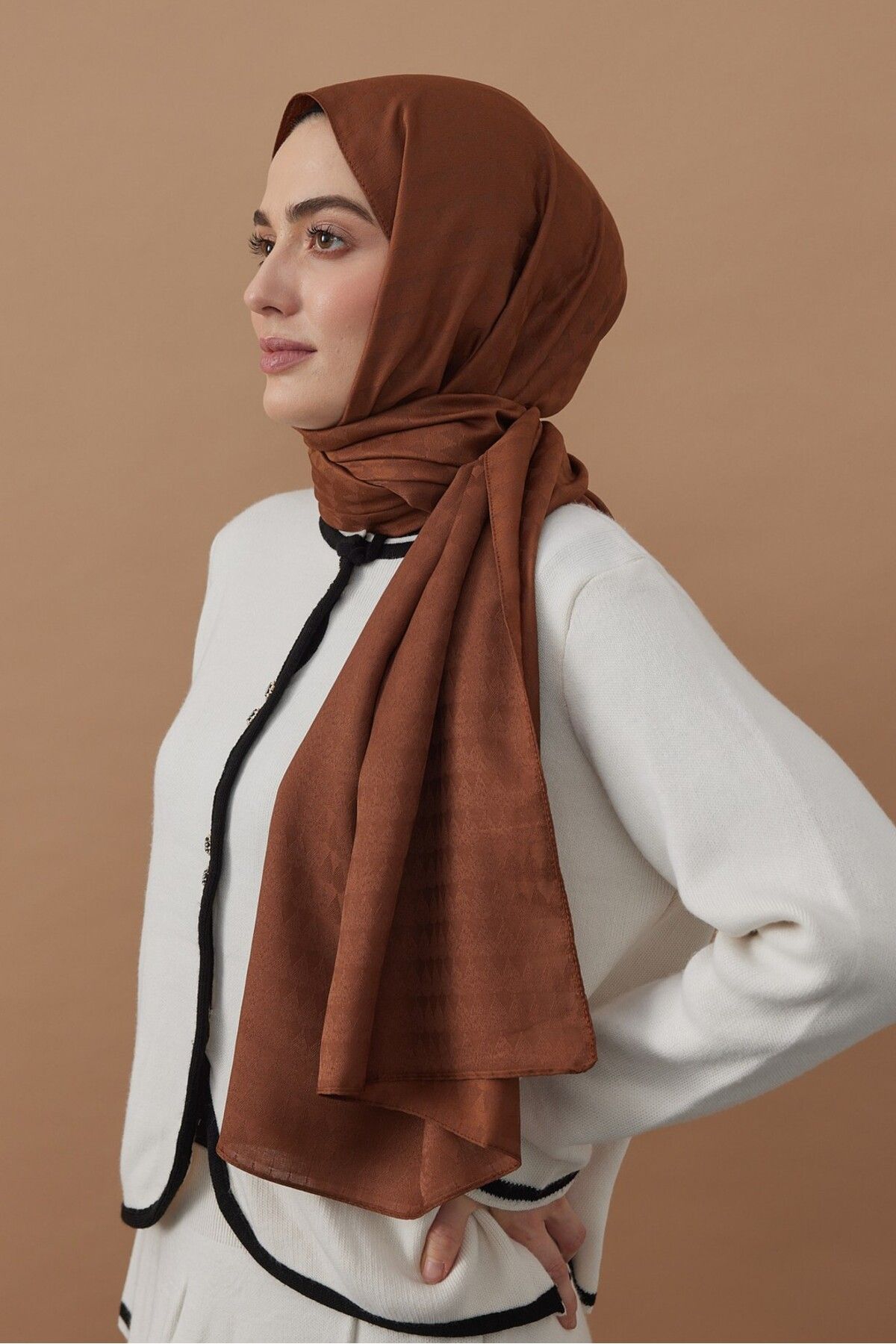 Modakaşmir-Soft Jacquard Series Triangle Pattern Shawl 3