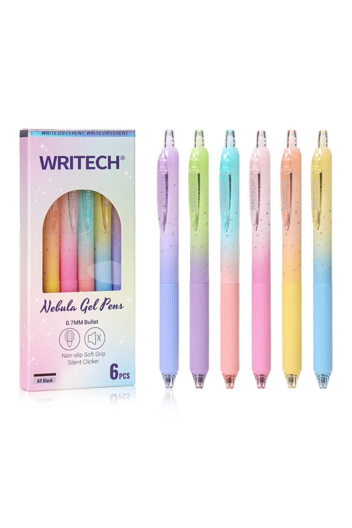Writech W-0163 SOFT NEBULA MOR/MAVİ GÖVDE MAVİ JEL KALEM - 12'Lİ KUTU