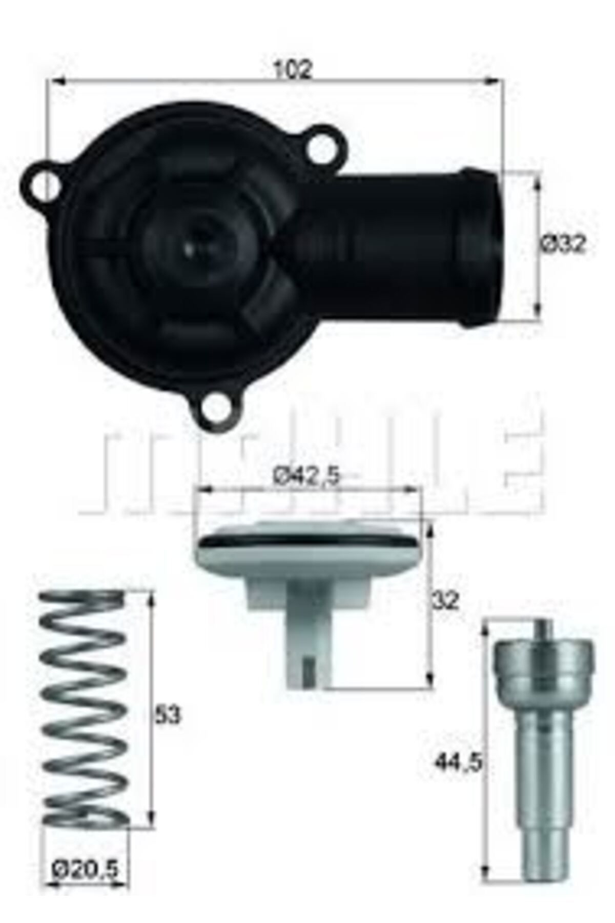 MAHLE TI22087D TERMOSTAT KOMPLE 87°C A3 EOS GOLF PLUS GOLF V JETT