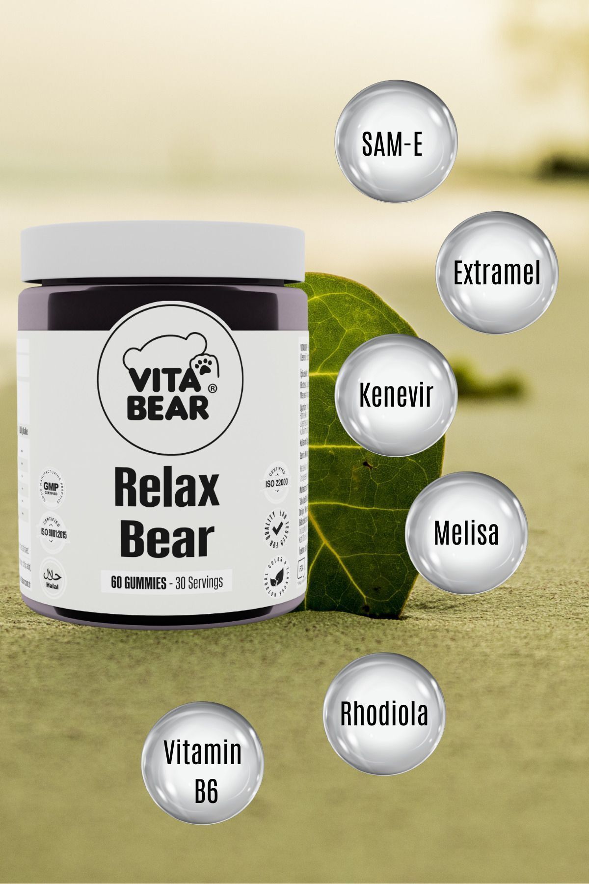 Vita Bear-Relax Bear 60 Gummies - Vitamin Relieving Stress, Anxiety, Worry and Sadness 4