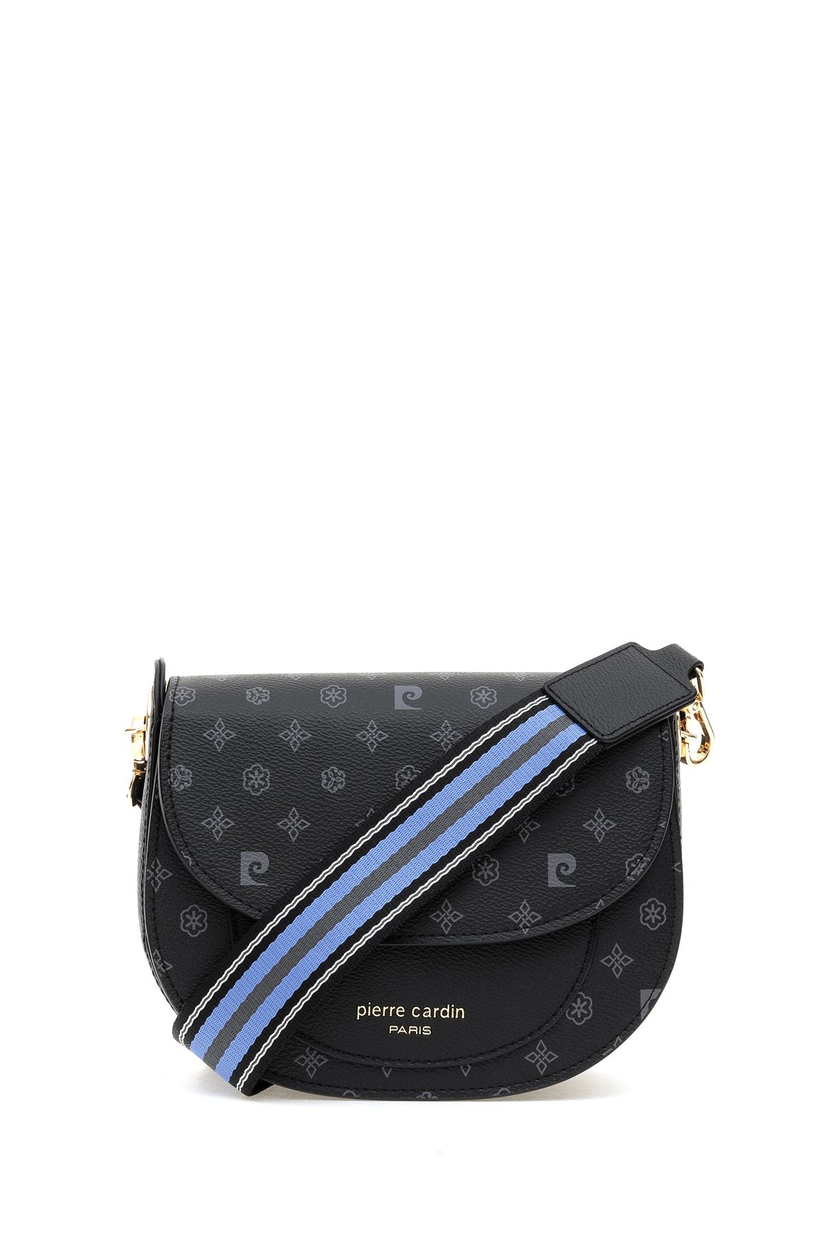 Pierre Cardin-Fekete Monogram női keresztes válltáska 05PC24K24302 4