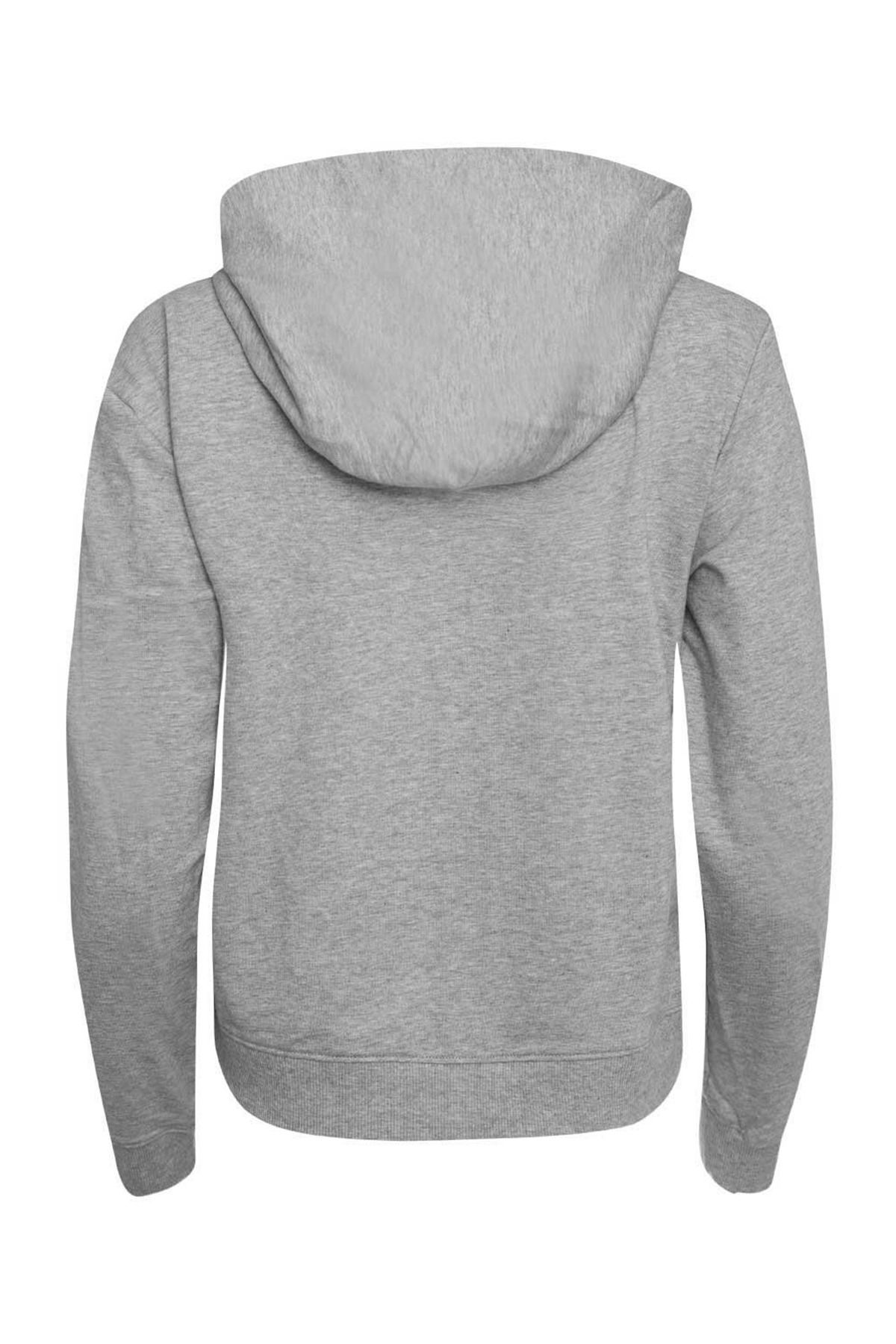 Calvin Klein-Szara damska bluza z kapturem - bluza z zamkiem błyskawicznym i do spania 3