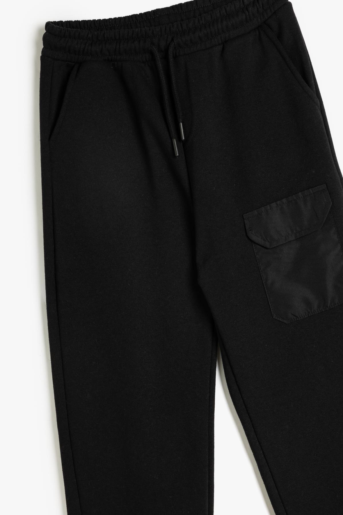 شلوار گرمکن پسرانه مشکی کوتونKoton | 5WKB40006TK اورجینال - تصویر 3