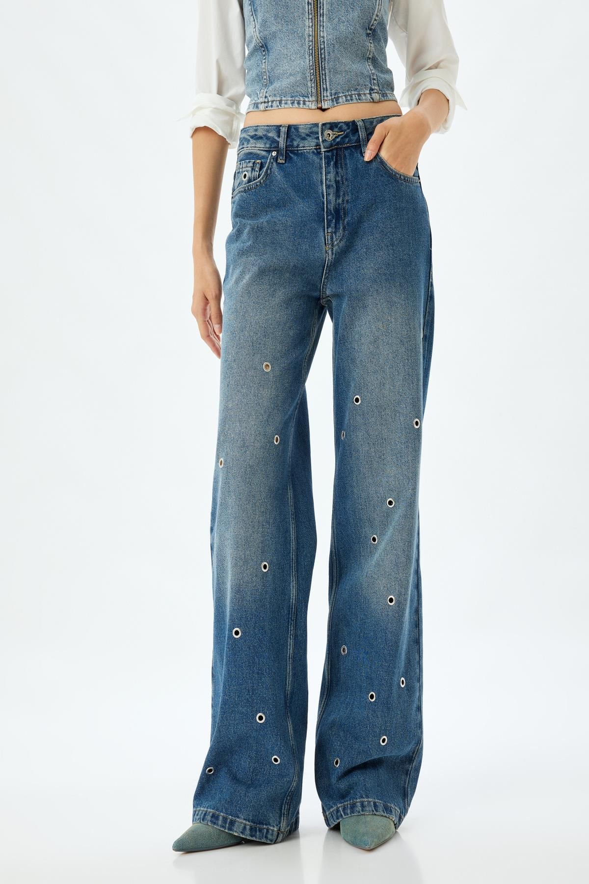 Koyu İndigo Kadın Jeans 5WAL40102MD