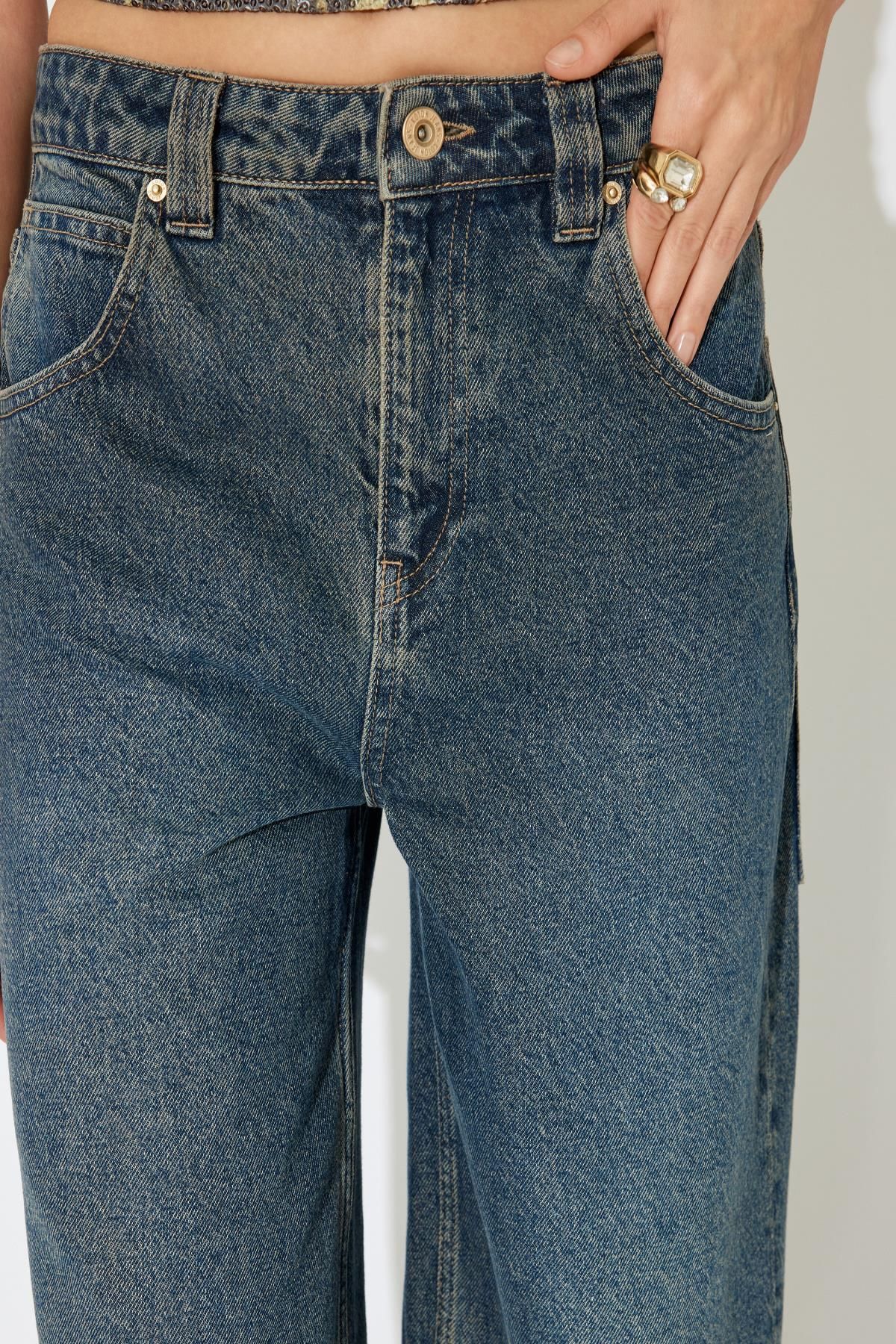 Koyu İndigo Kadın Jeans 5WAL40265MD
