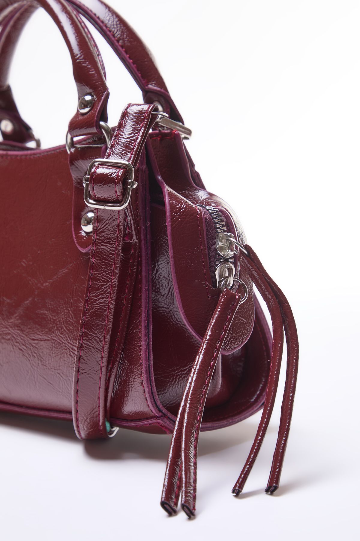 TRENDYOL SHOES-Bordó keresztpántos női mini hordtáska TWOAW25OC00004 6