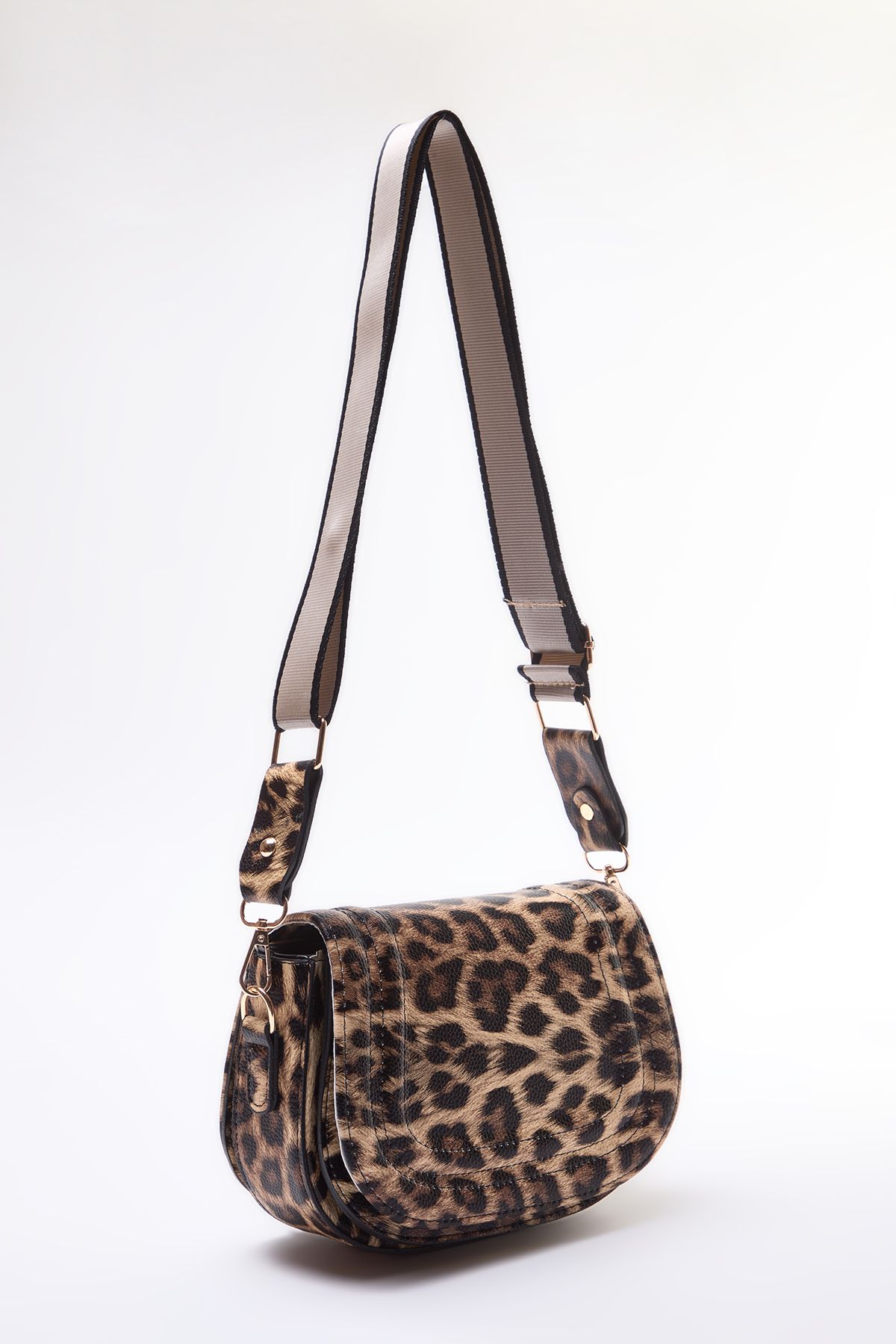 TRENDYOL SHOES-Leopard Print Brown Crossbody Women's Bag Twoaw25Oc00003 4