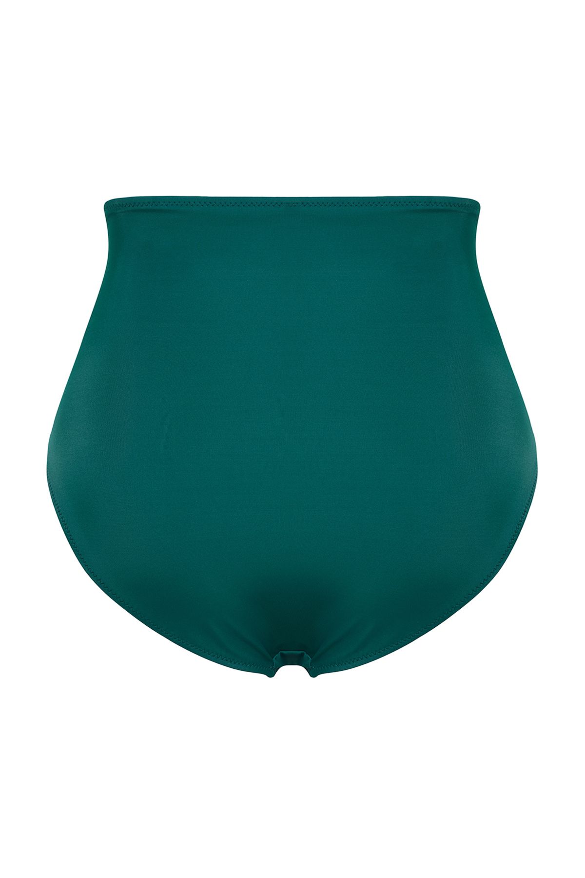 Trendyol Curve-Gathering Plus Size Green Bikini Bottom with High Waist and Drawstring Detail - Tbbss23Cr00001 8