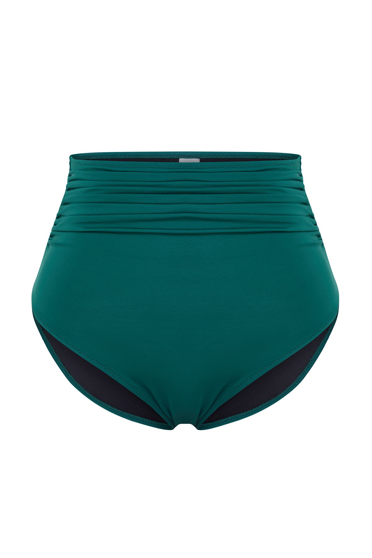 Trendyol Curve-Gathering Plus Size Green Bikini Bottom with High Waist and Drawstring Detail - Tbbss23Cr00001 7