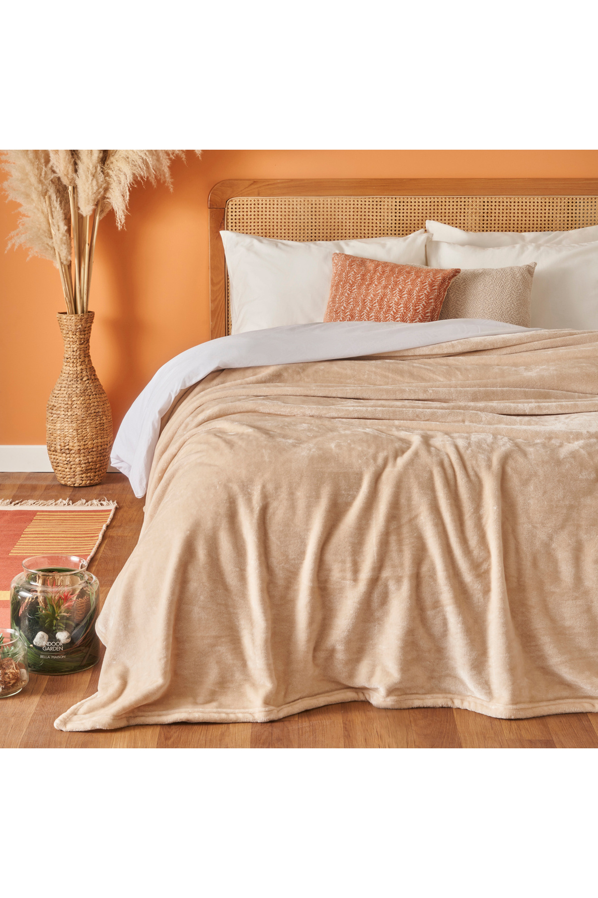Bella Maison Shelly Wellsoft Çift Kişilik Battaniye Latte (200x220 cm)