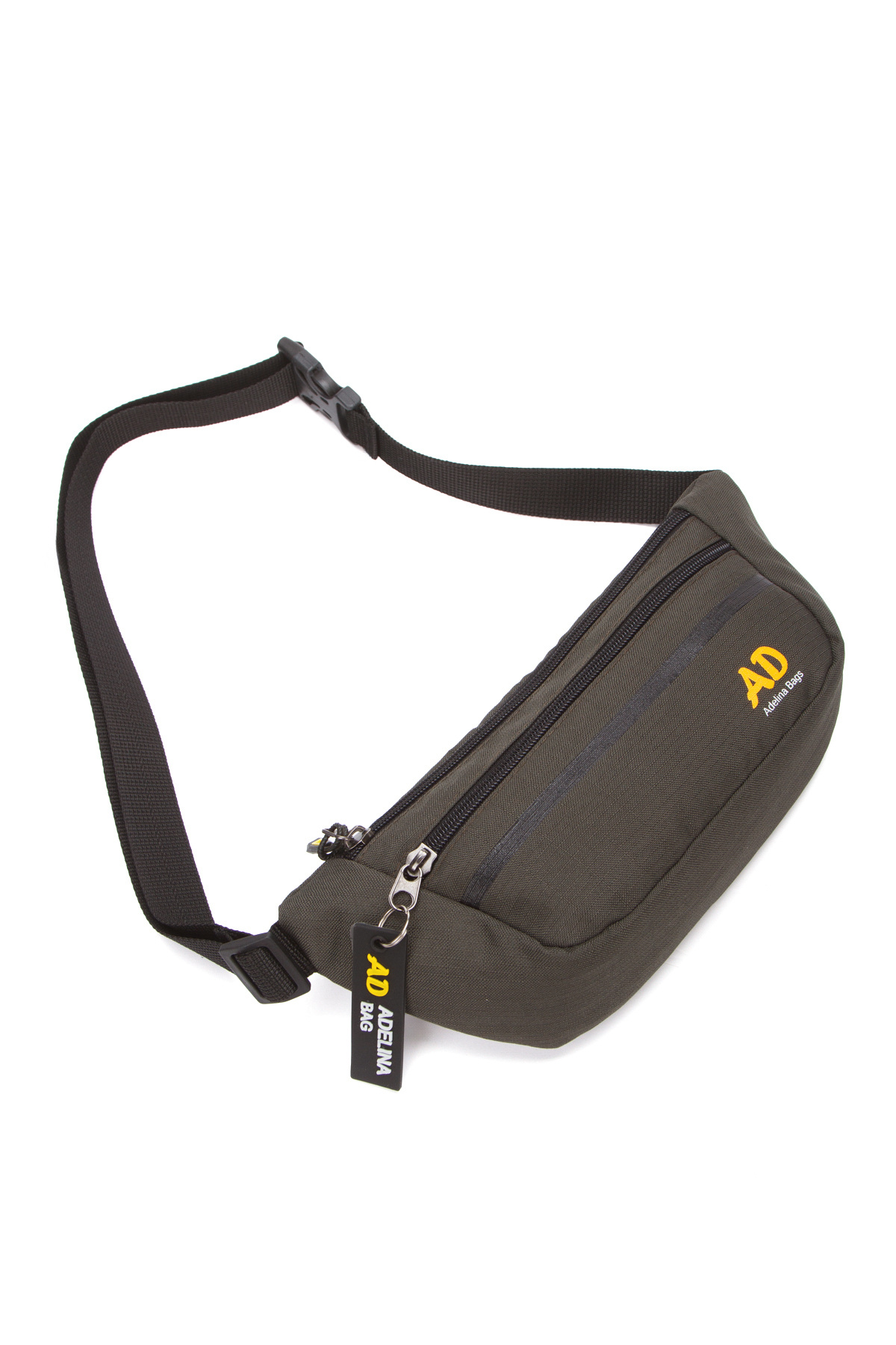 Adelina Bags  Unisex Çapraz Askılı Telefon Bölmeli Haki Bel Çantası Anahtarlık Detaylı - Görsel 7