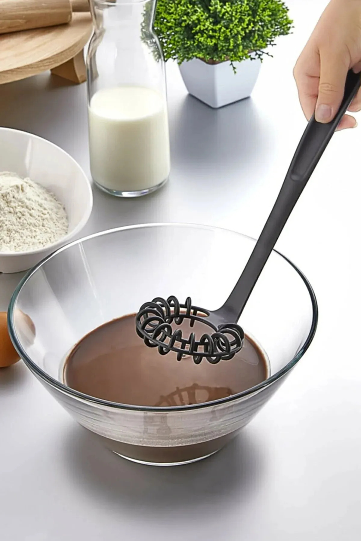 Rotanev Yanmaz Yapışmaz Yüksek Isıya Dayanıklı Teflon Spiral Çırpıcı - Yumurta Çırpıcı 28 Cm