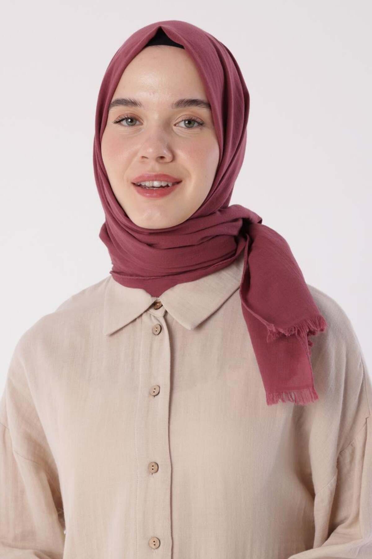 ALLDAY-Dusty Rose-Natural Cotton Shawl 2