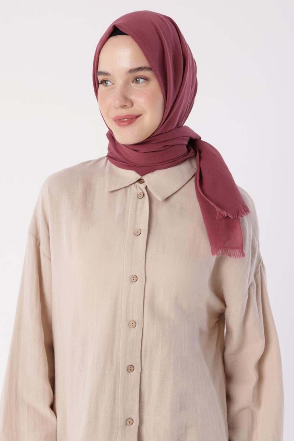 ALLDAY-Dusty Rose-Natural Cotton Shawl 4