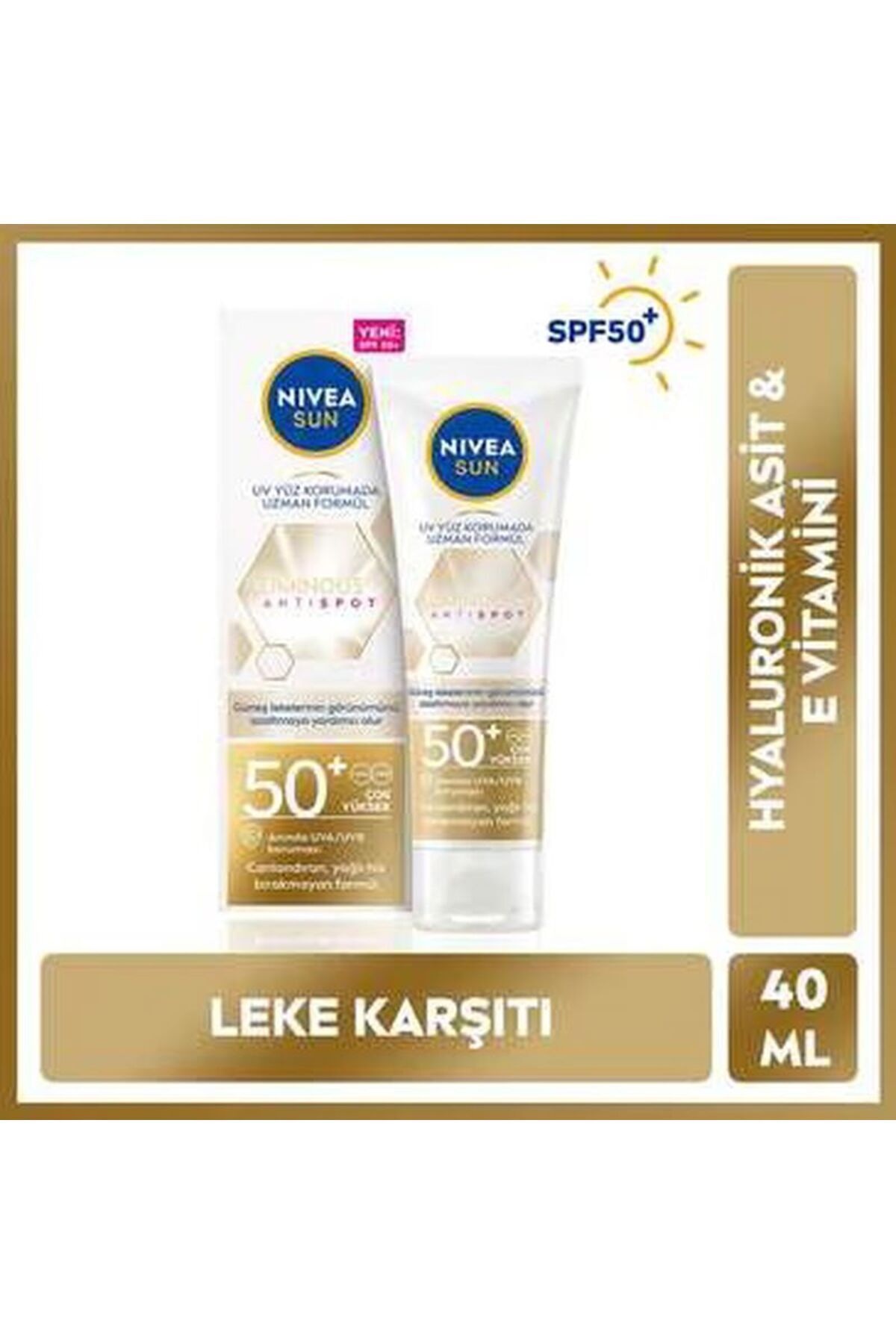 NIVEA Face Cream Spf50+ 40 ml That Reduces Appearance Spots Provides High Sun Protection d-k.88