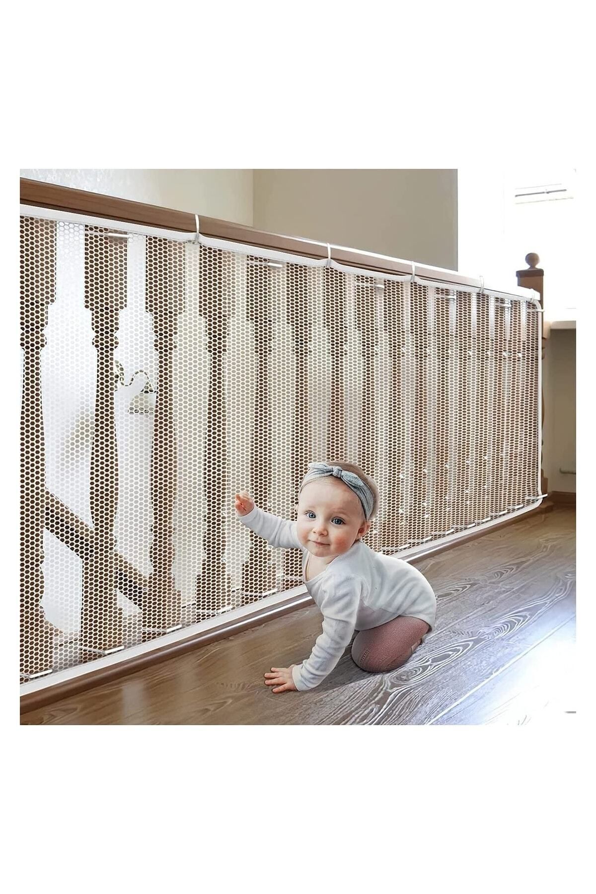 MorPort Ultra Lüx Çocuk Ve Evcil Hayvan Için Korkuluk Balkon Merdiven Filesi Çocuk Güvenlik Filesi Koruyucu fotoğrafı 2 (önizleme)