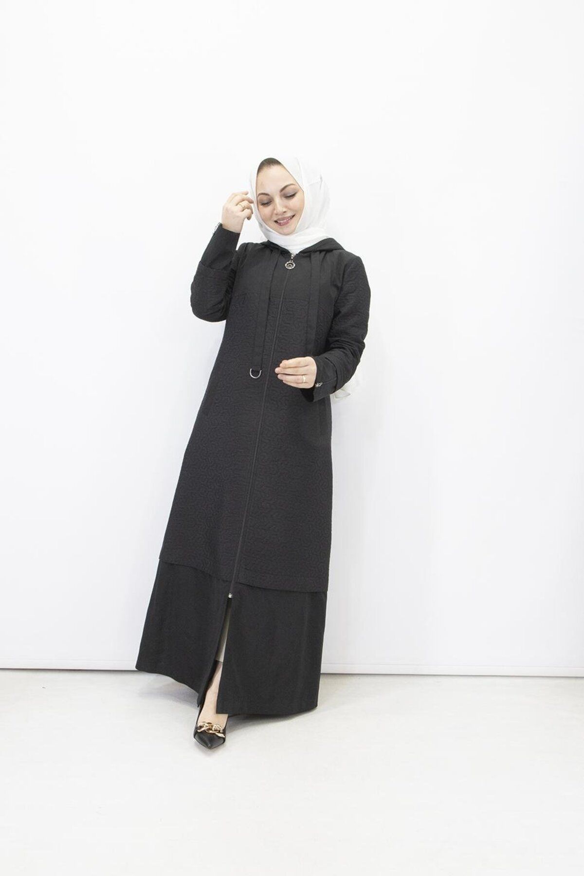 feray kaya-Modest Overcoat - Black - Parka 1