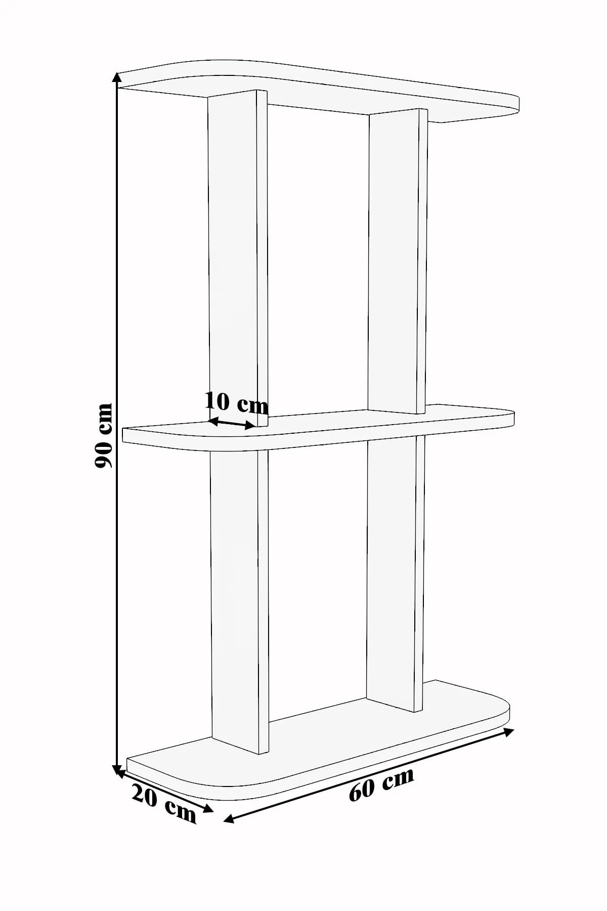 moka park avm-2-Shelf Wall Mounted Rectangular Multi-Purpose Wall Shelf 4