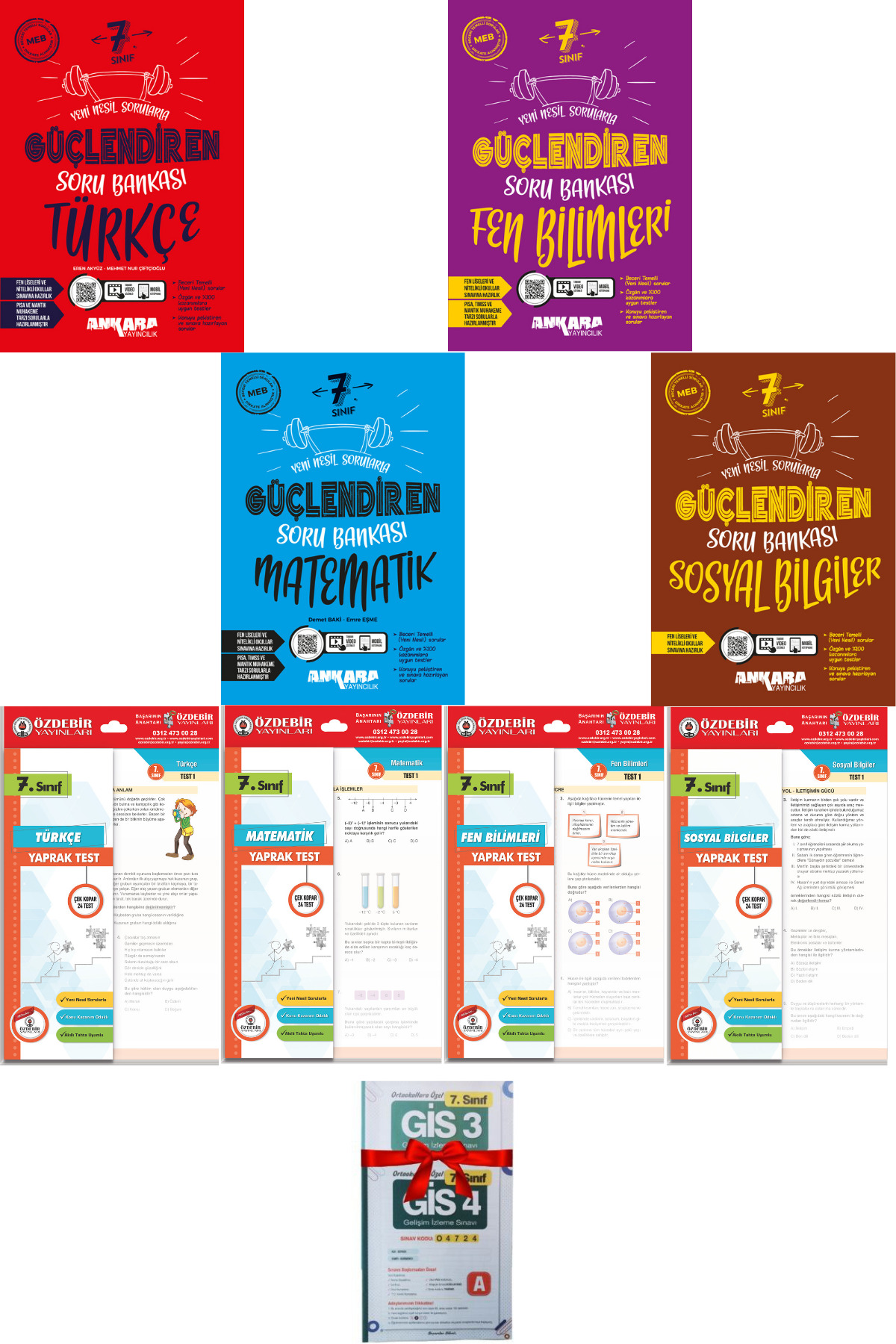 ÖZDEBİR YAYINEVİ 7.sınıf Güçlendiren Türkçe-Matematik-Fen-Sosyal