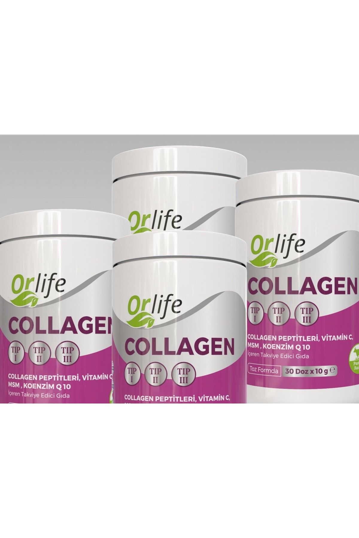 ORLİFE Kolajen Tip 1 -tip 2-tip 3 Peptitleri, Vitamin C, Msm , Koenzim Q10 ,glutatyon,d3 K2 Powder 300 gr