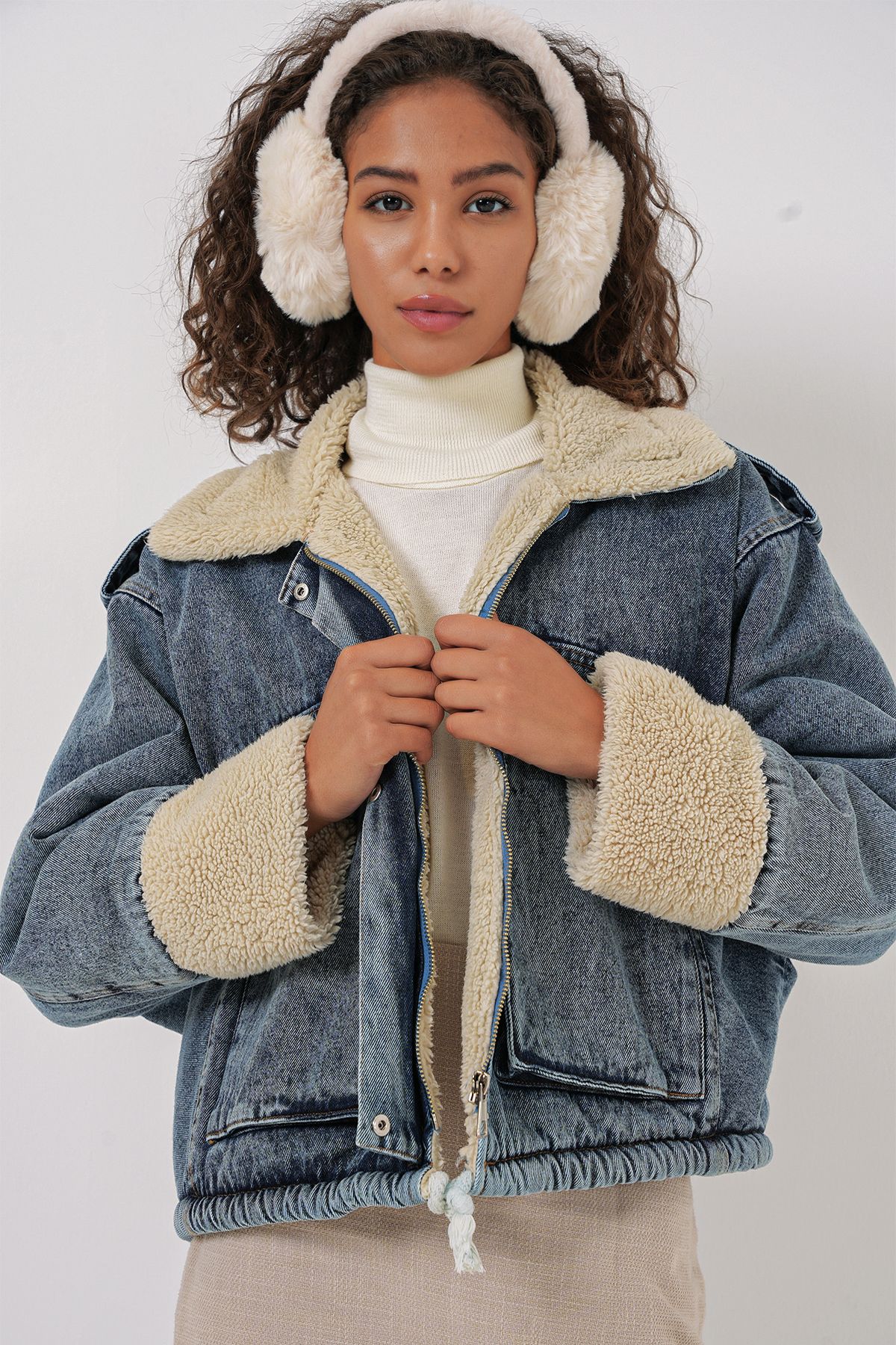 Bigdart-Blue 0711 Model Shearling Denim Jacket 1