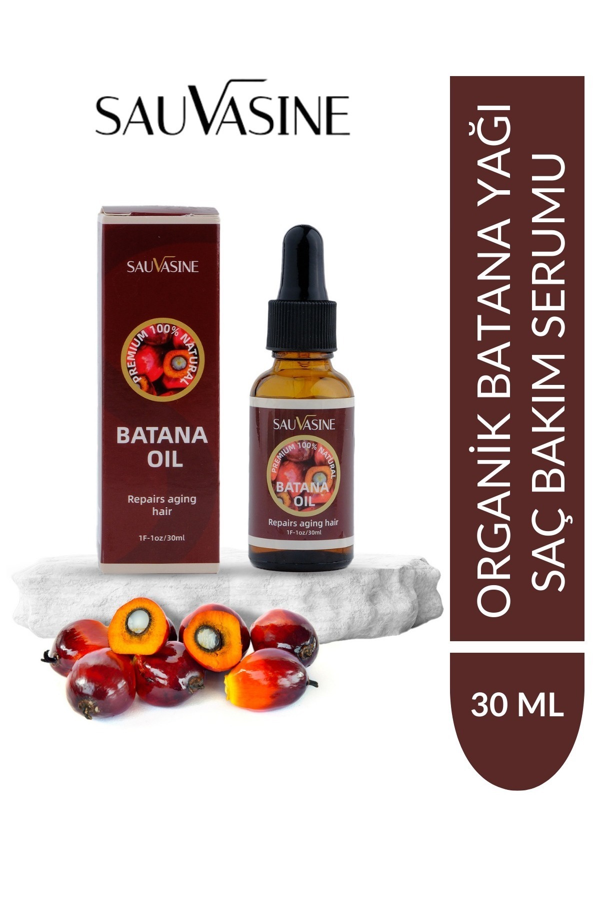 Sauvasine Batana Oil (Batana Yağı) Saç Bakım Serumu 30 ml | Organik Batana Yağı & Jojoba-Biberiye Özlü