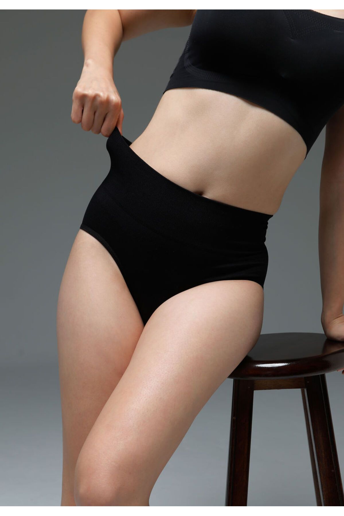 Mabet Model Bel Toparlayıcı Spor Korse Yüksek Bel Slip Toparlayıcı Korse Etkili Slip Siyah Renk