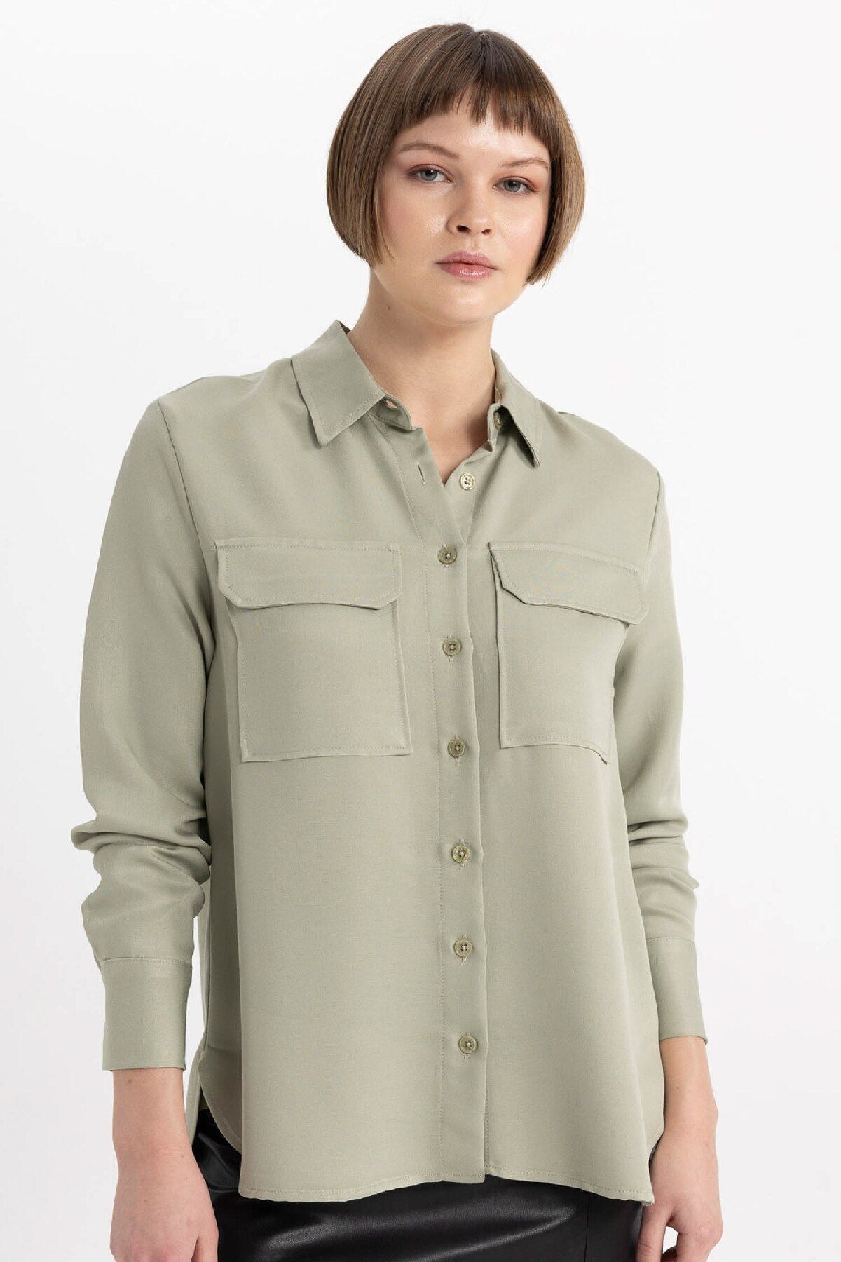 DeFacto-Regular Fit Textured Long Sleeve Shirt T6889az24sp 1