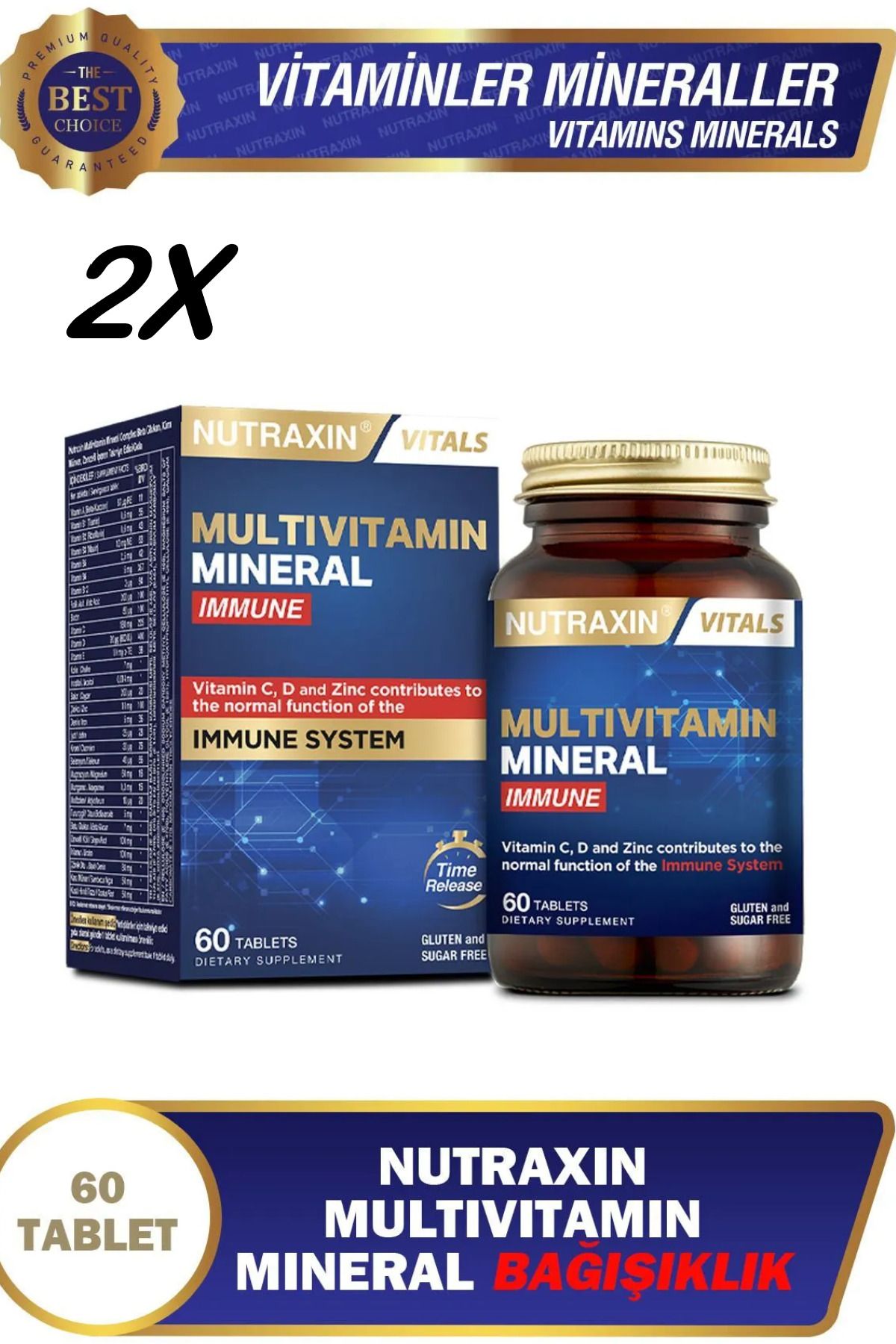 Nutraxin Multivitamin Mineral Immune Complex 2X60Tablet