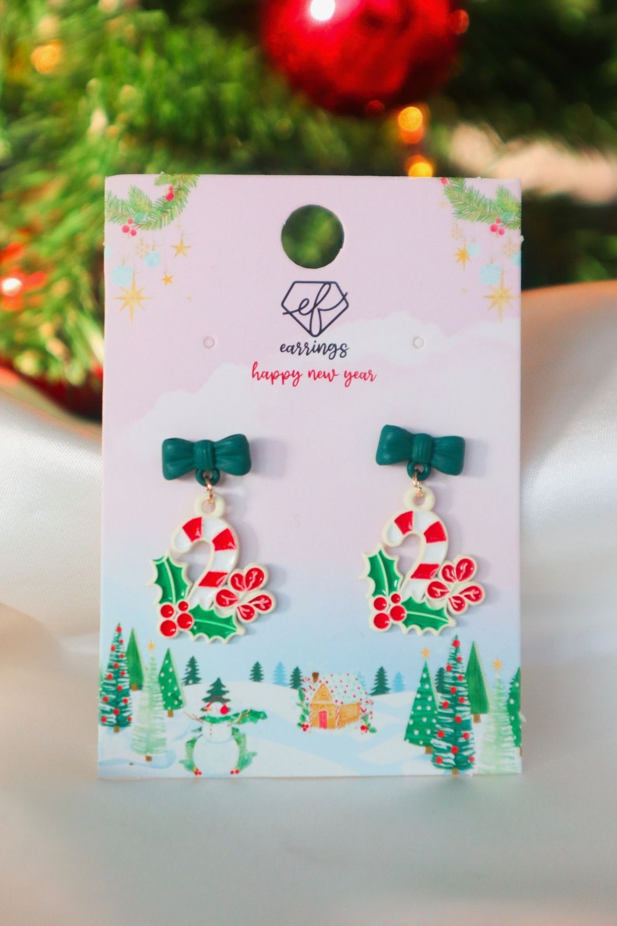 EFBUTİK-Kokina Walking Stick Candy Christmas Earrings (2) 1