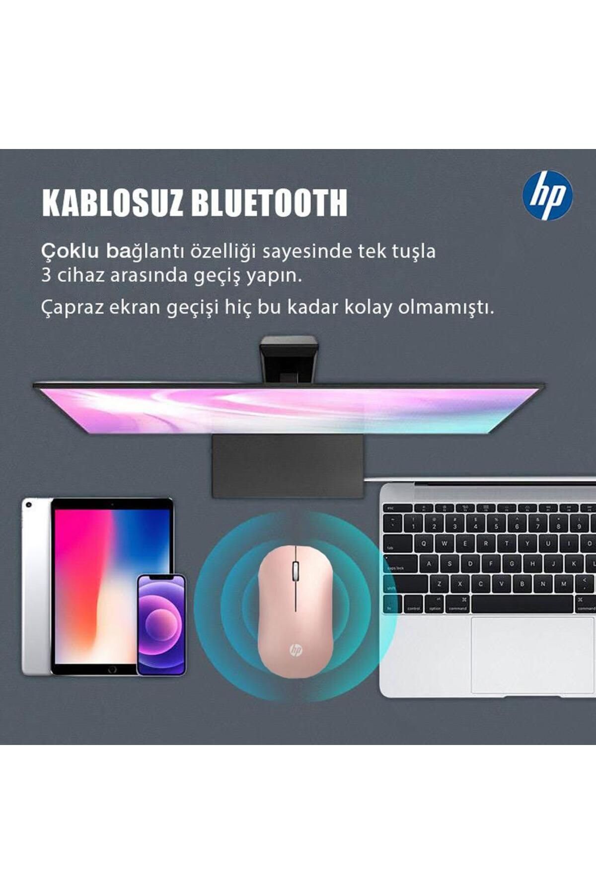 Dm10 2,4ghz Bluetooth Wireless Kablosuz Sessiz Mouse Pembe - 4