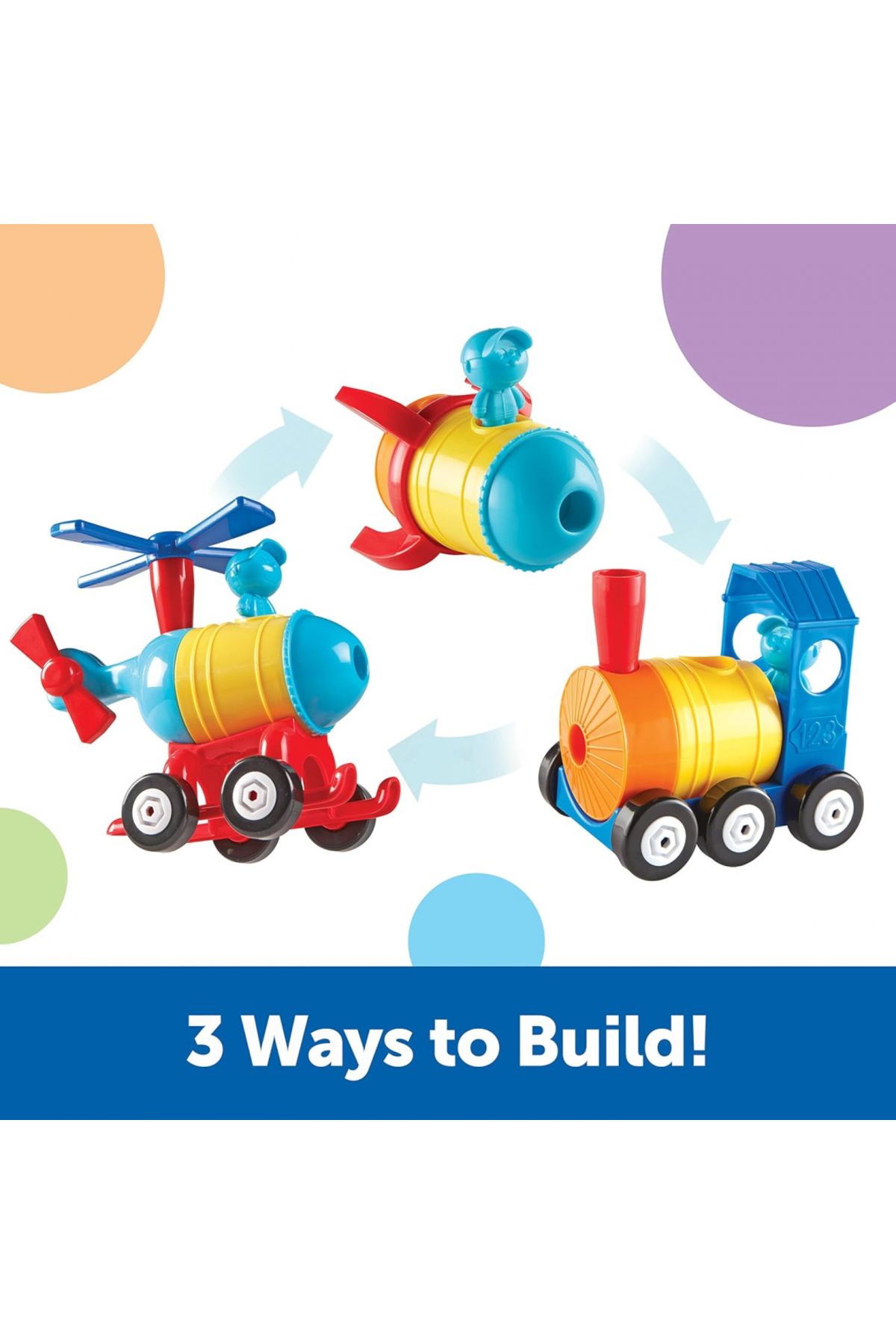Learning Resources-1-2-3 Build It! Rocket-Train-Helicopter-LER2859 3